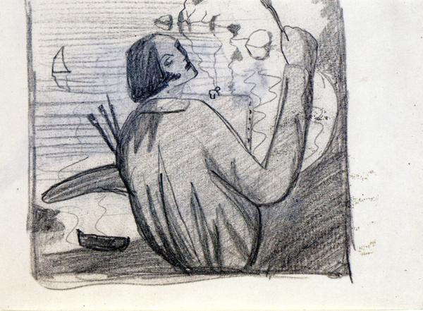 WikiOO.org - Encyclopedia of Fine Arts - Maalaus, taideteos Salvador Dali - Study for Self-Portrait