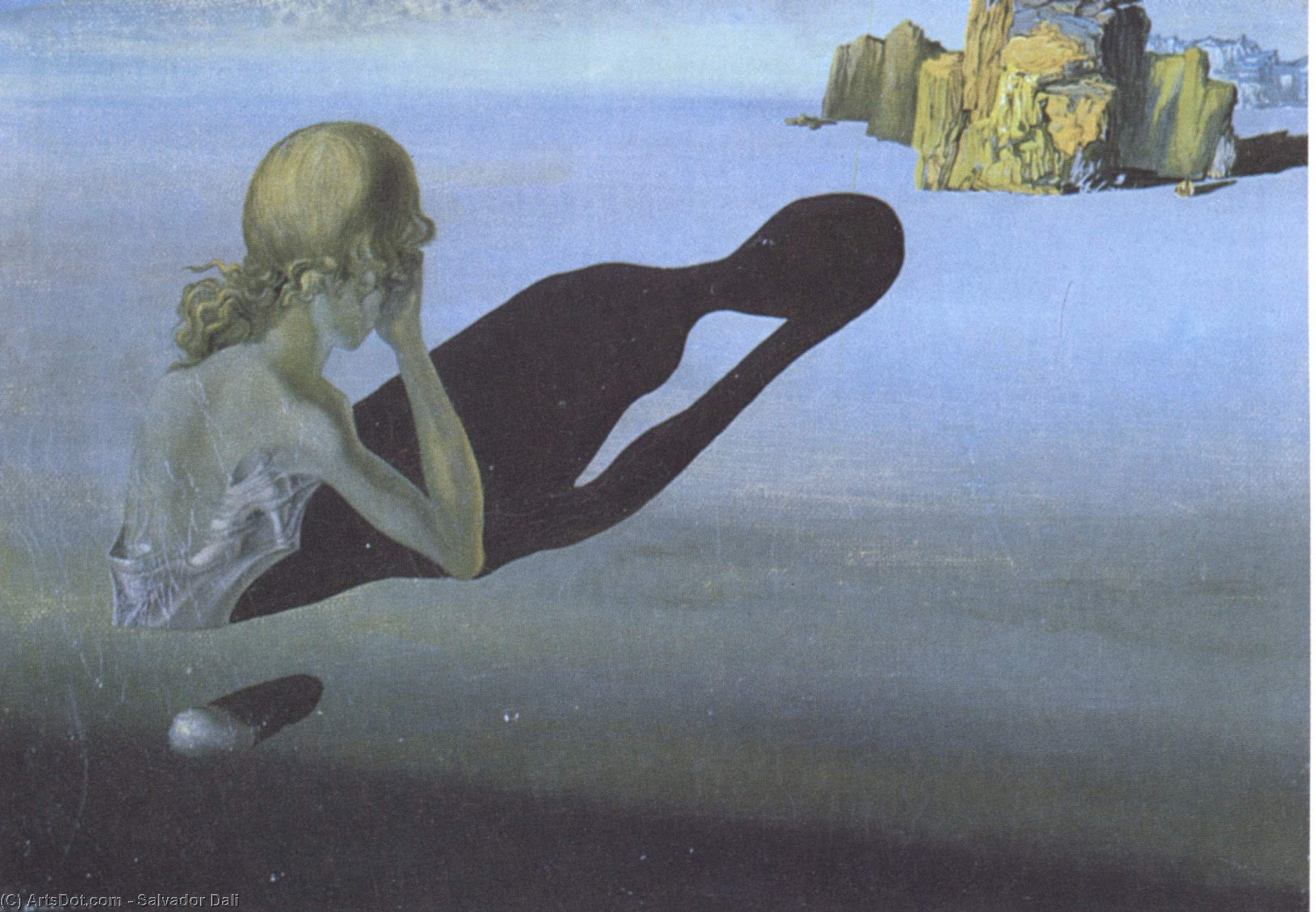 Wikioo.org - The Encyclopedia of Fine Arts - Painting, Artwork by Salvador Dali - Remorse, or Sphinx Embedded in the Sand