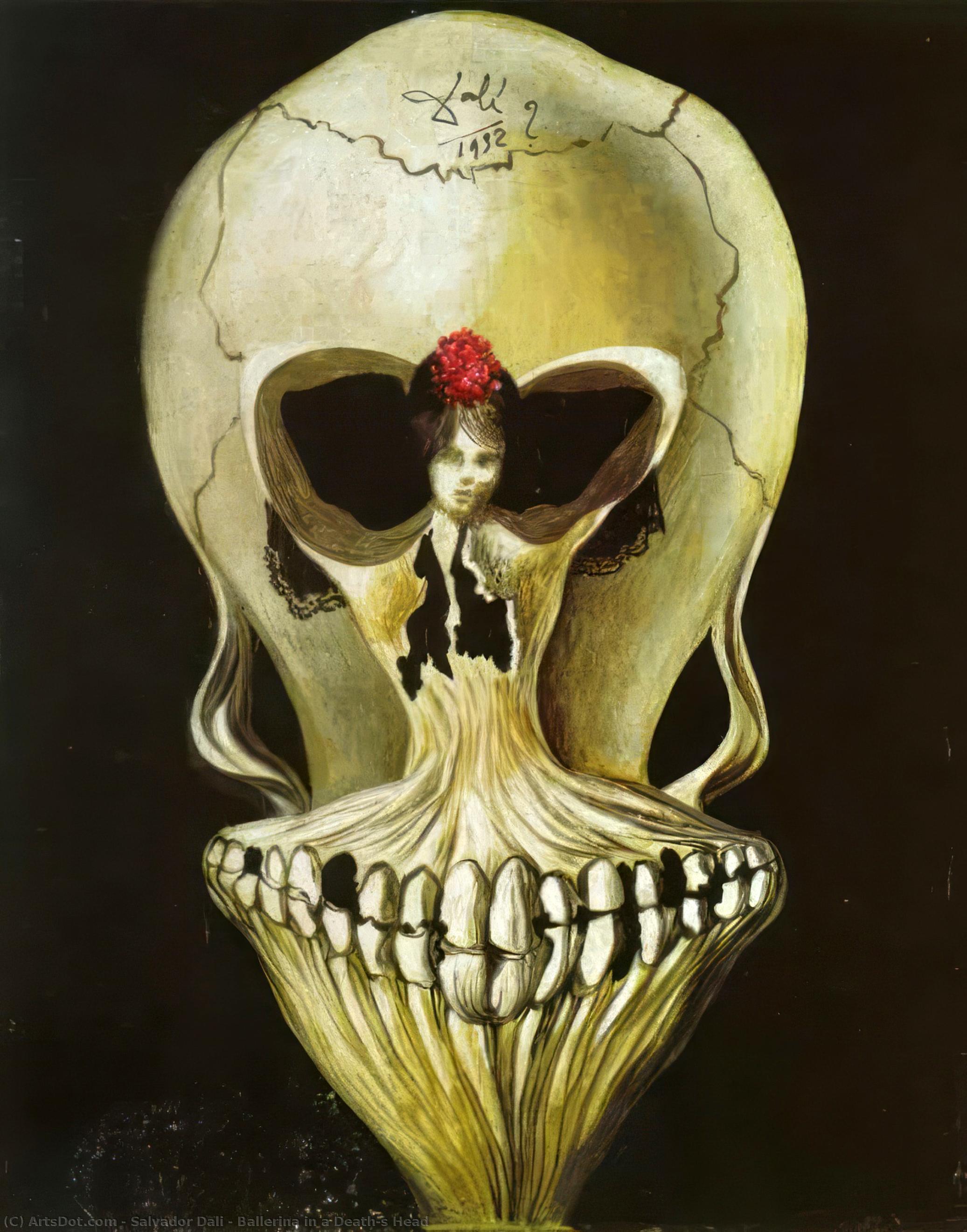 WikiOO.org - Encyclopedia of Fine Arts - Maľba, Artwork Salvador Dali - Ballerina in a Death's Head