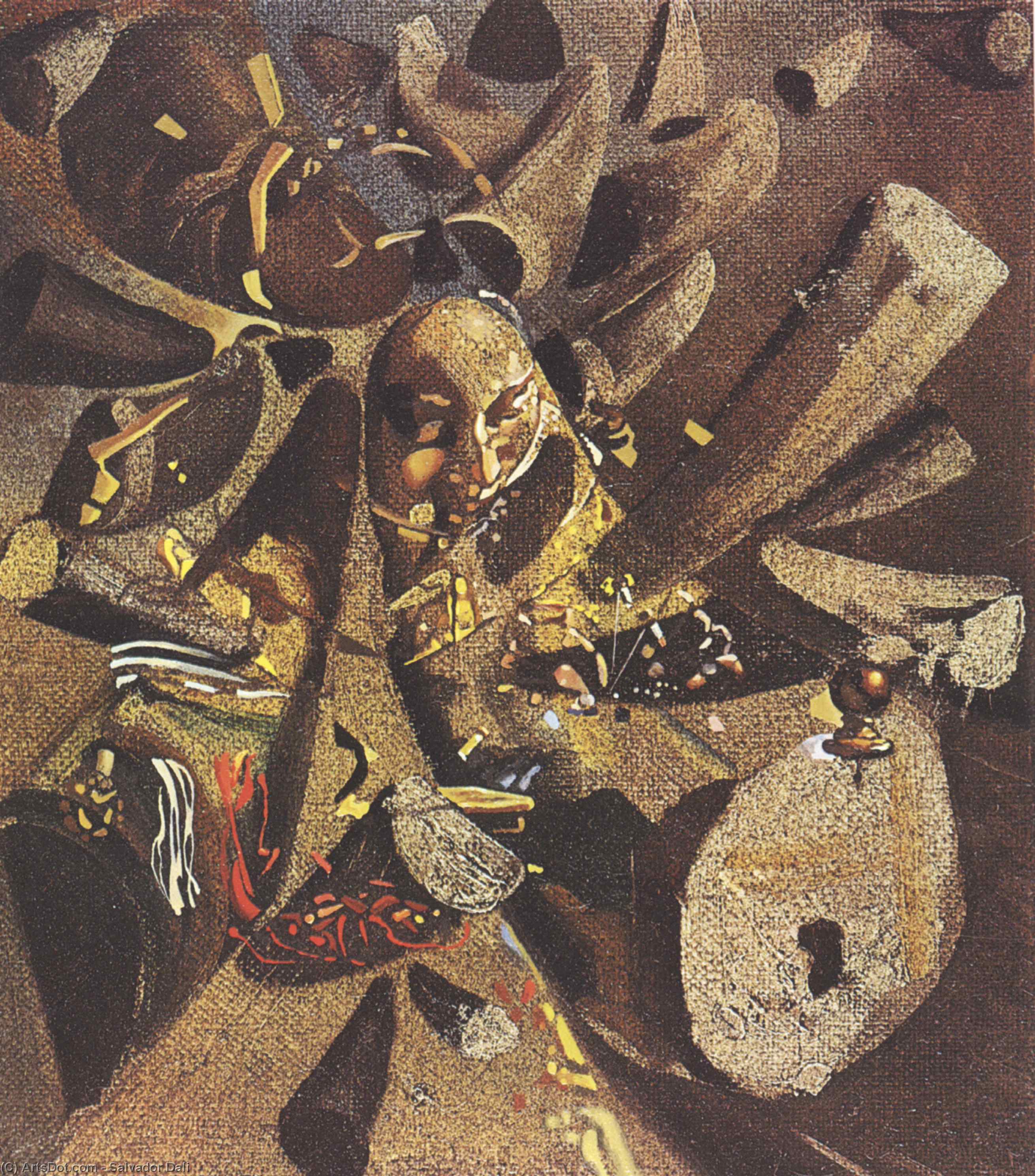 Wikioo.org - The Encyclopedia of Fine Arts - Painting, Artwork by Salvador Dali - The Paranoiac-Critical Study of Vermeer's Lacemaker