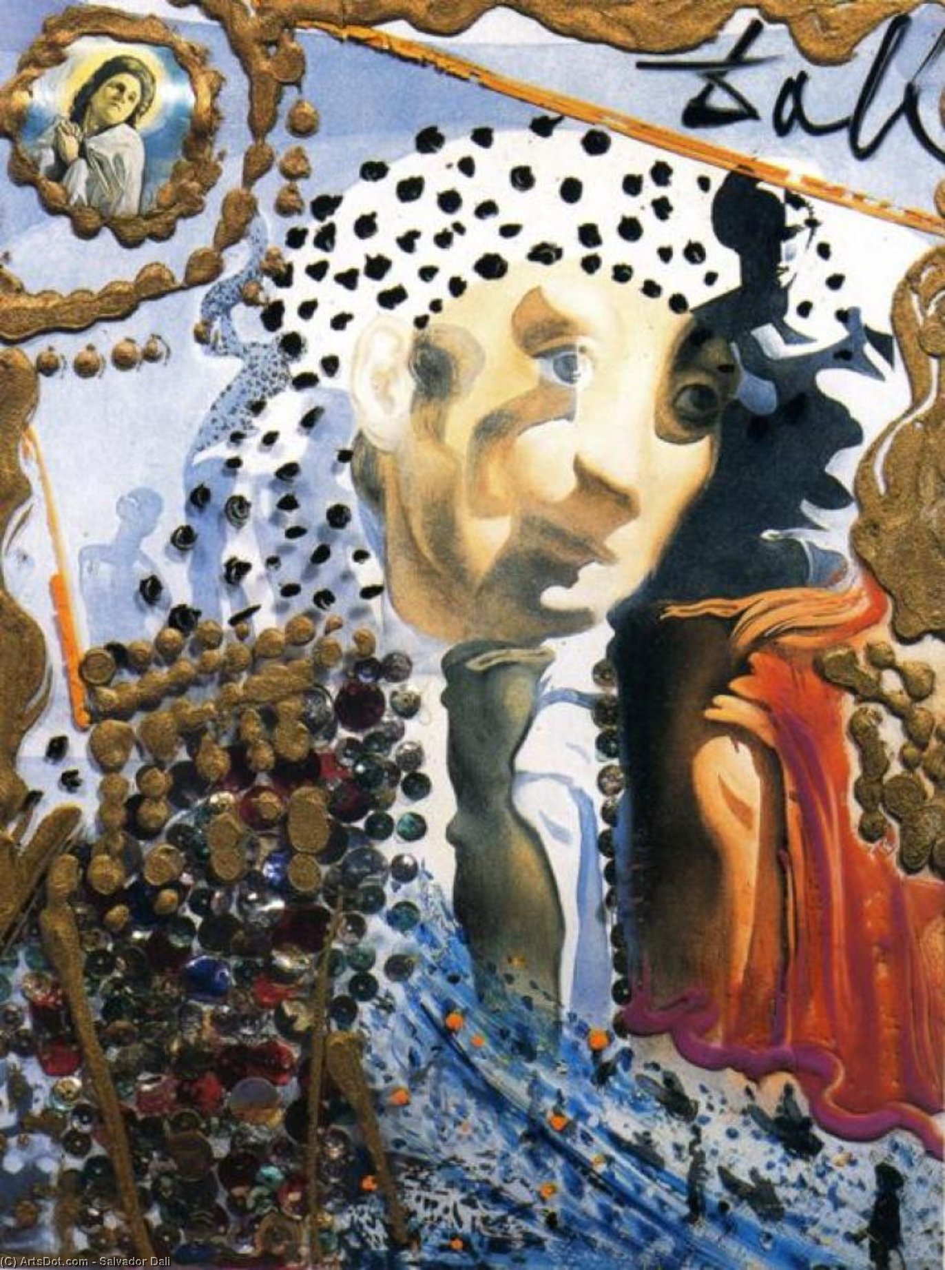 Wikioo.org - The Encyclopedia of Fine Arts - Painting, Artwork by Salvador Dali - The Whole Dali in a Face