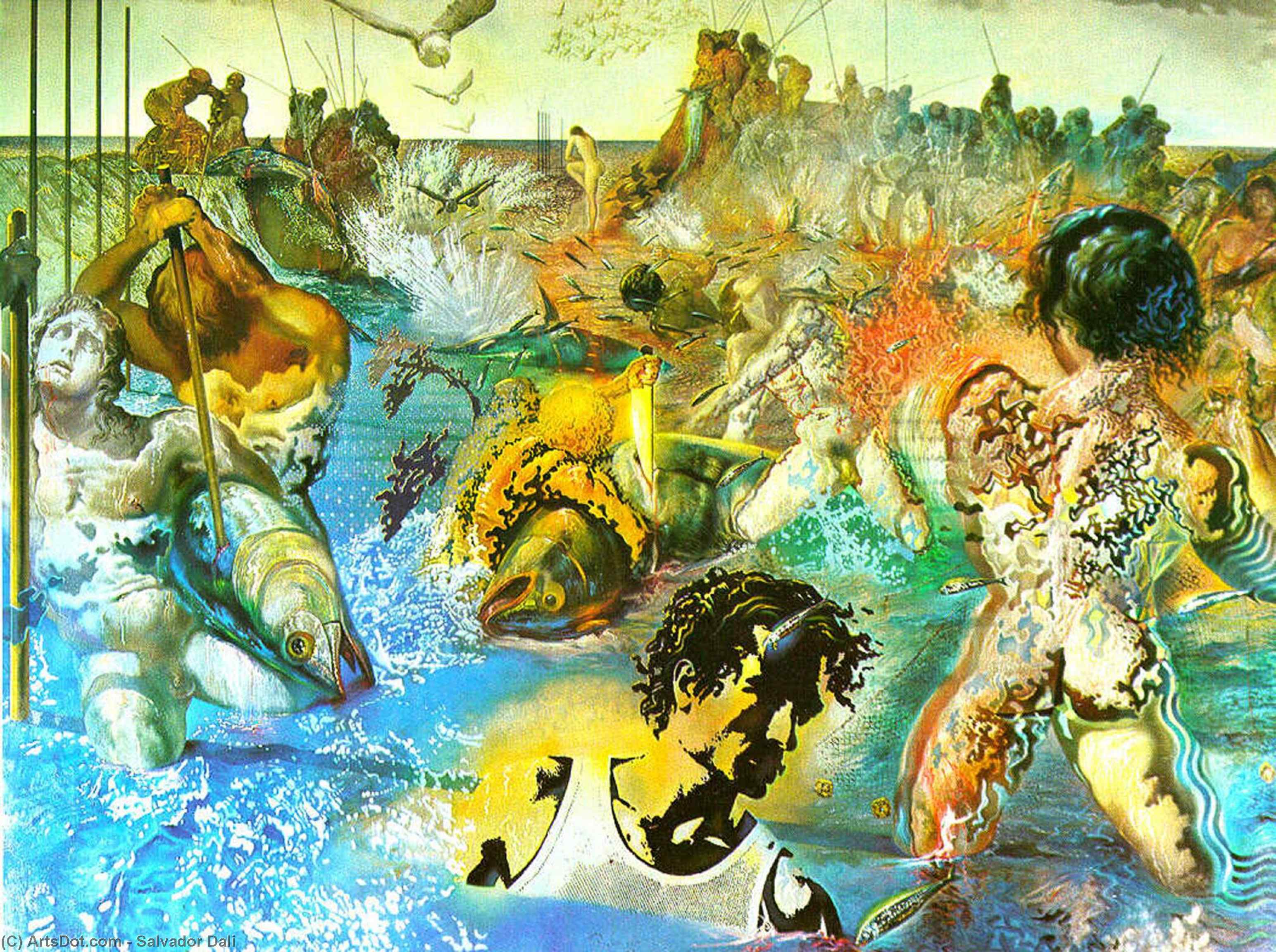 Wikoo.org - موسوعة الفنون الجميلة - اللوحة، العمل الفني Salvador Dali - Tuna Fishing