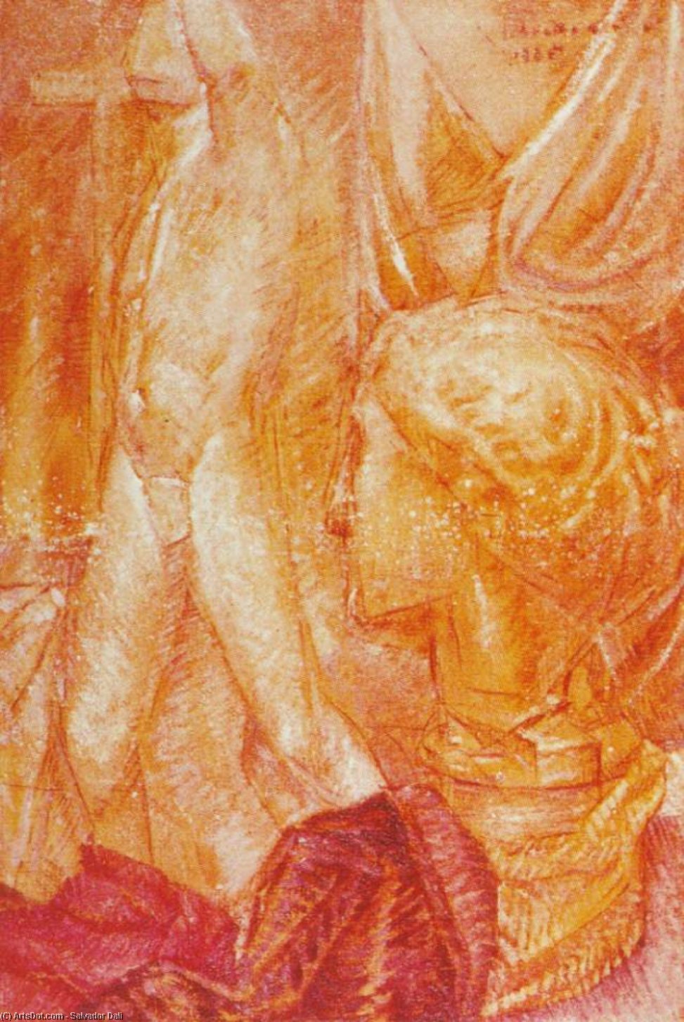 Wikioo.org - Die Enzyklopädie bildender Kunst - Malerei, Kunstwerk von Salvador Dali - Double-sided Rückseite eines buchblattes ( Studio Szene )