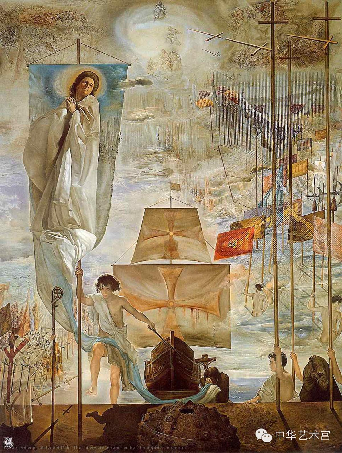 Wikioo.org - Bách khoa toàn thư về mỹ thuật - Vẽ tranh, Tác phẩm nghệ thuật Salvador Dali - The Discovery of America by Christopher Columbus