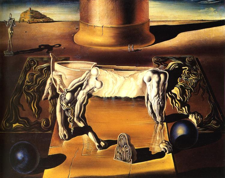 WikiOO.org - Encyclopedia of Fine Arts - Maleri, Artwork Salvador Dali - Paranoiac Woman-Horse (Invisible Sleeping Woman, Lion, Horse)