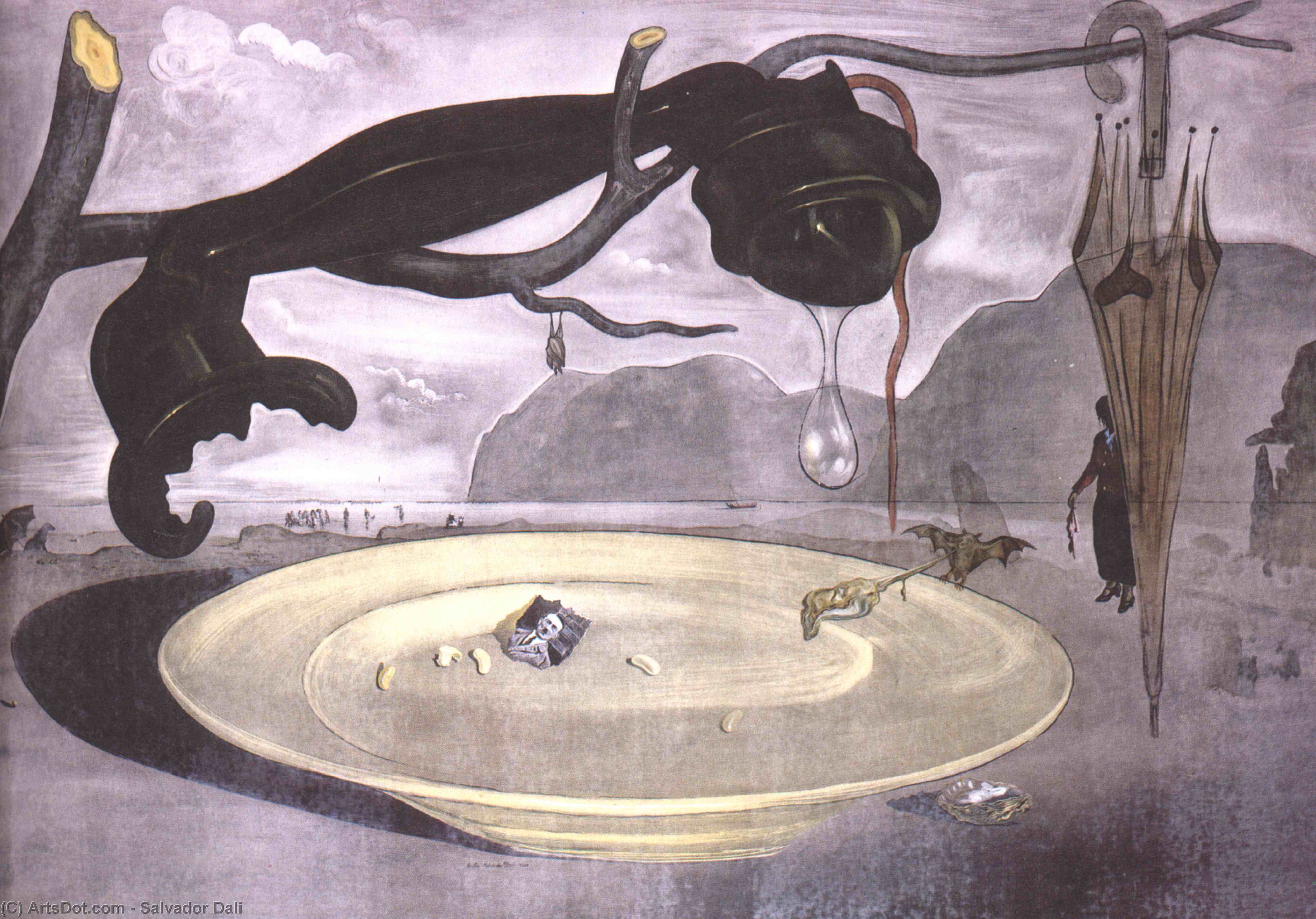 Wikoo.org - موسوعة الفنون الجميلة - اللوحة، العمل الفني Salvador Dali - The Enigma of Hitler