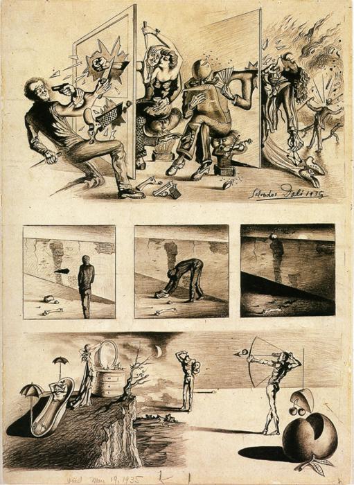 WikiOO.org - אנציקלופדיה לאמנויות יפות - ציור, יצירות אמנות Salvador Dali - Gangsterism and Goofy Vision of New York