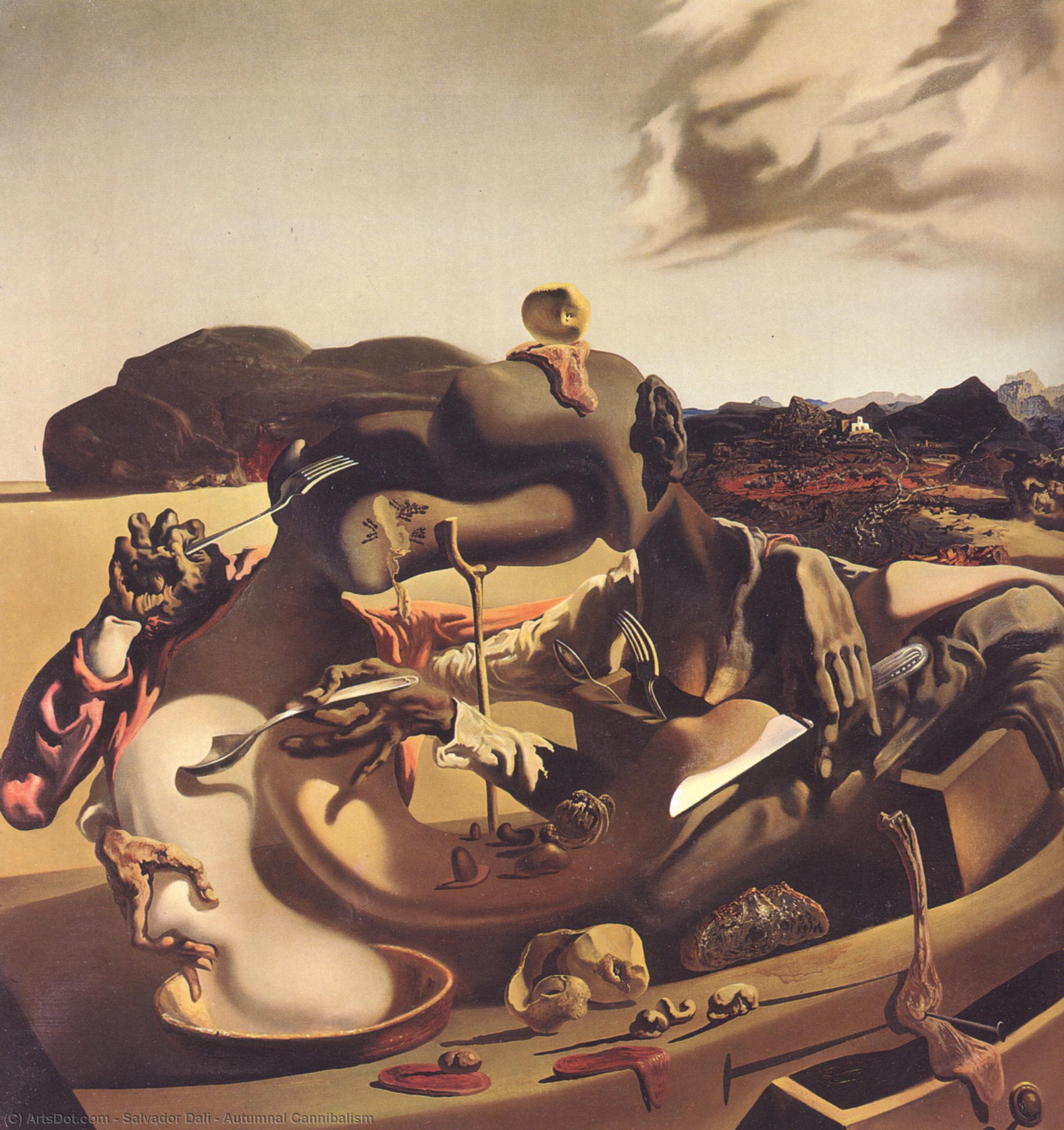 Wikioo.org - Die Enzyklopädie bildender Kunst - Malerei, Kunstwerk von Salvador Dali - herbstlich Kannibalismus