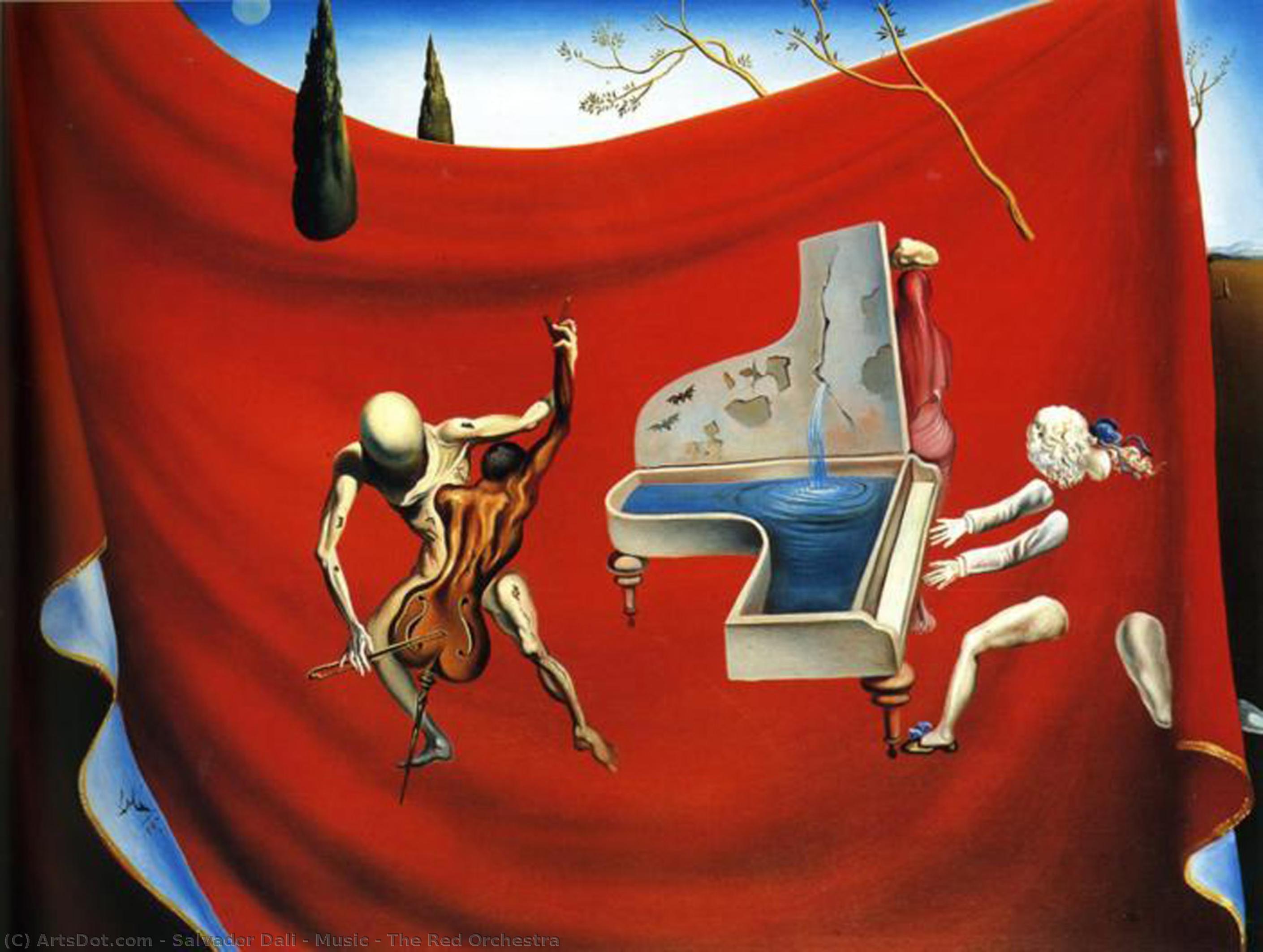 Wikoo.org - موسوعة الفنون الجميلة - اللوحة، العمل الفني Salvador Dali - Music - The Red Orchestra