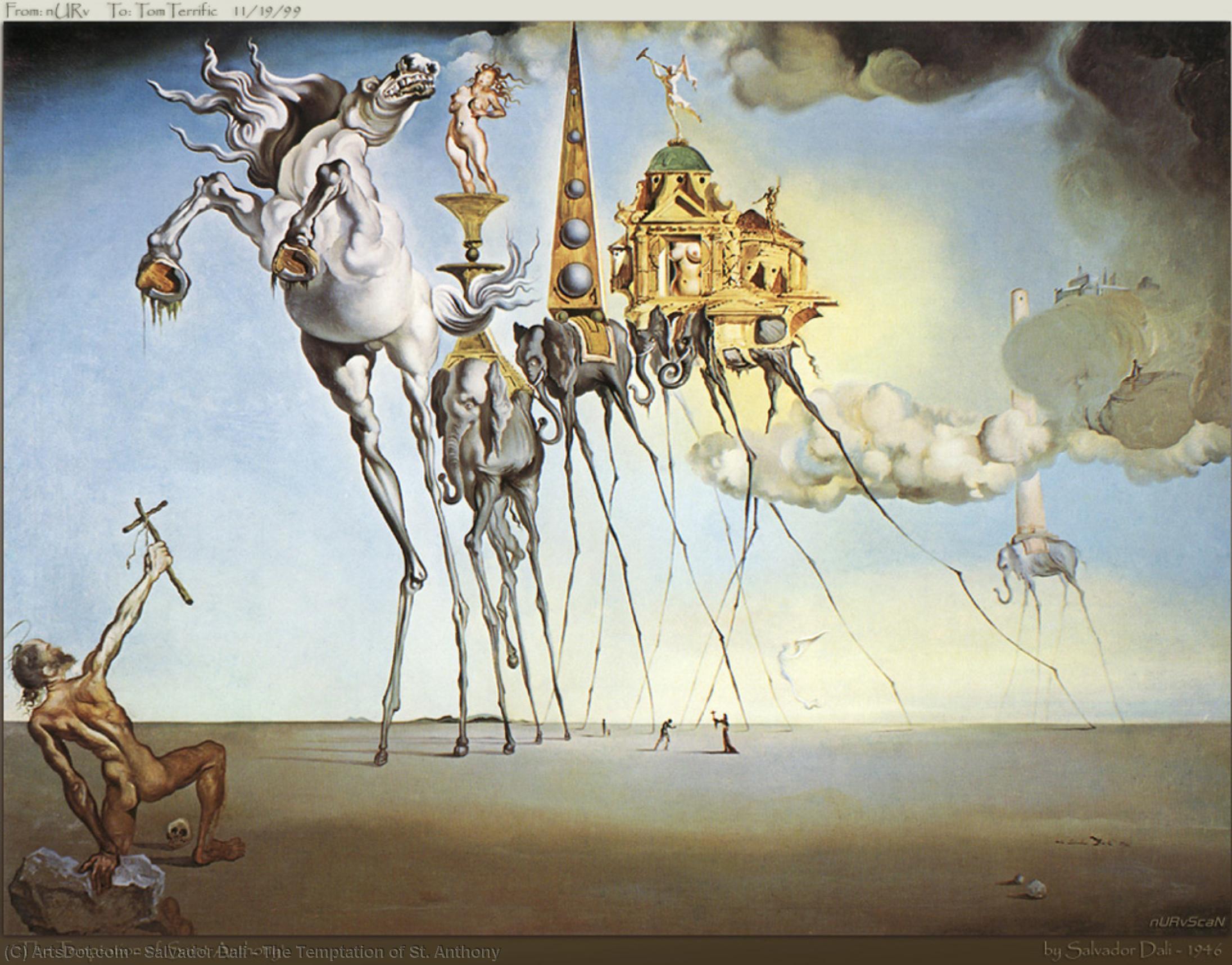 Wikoo.org - موسوعة الفنون الجميلة - اللوحة، العمل الفني Salvador Dali - The Temptation of St. Anthony