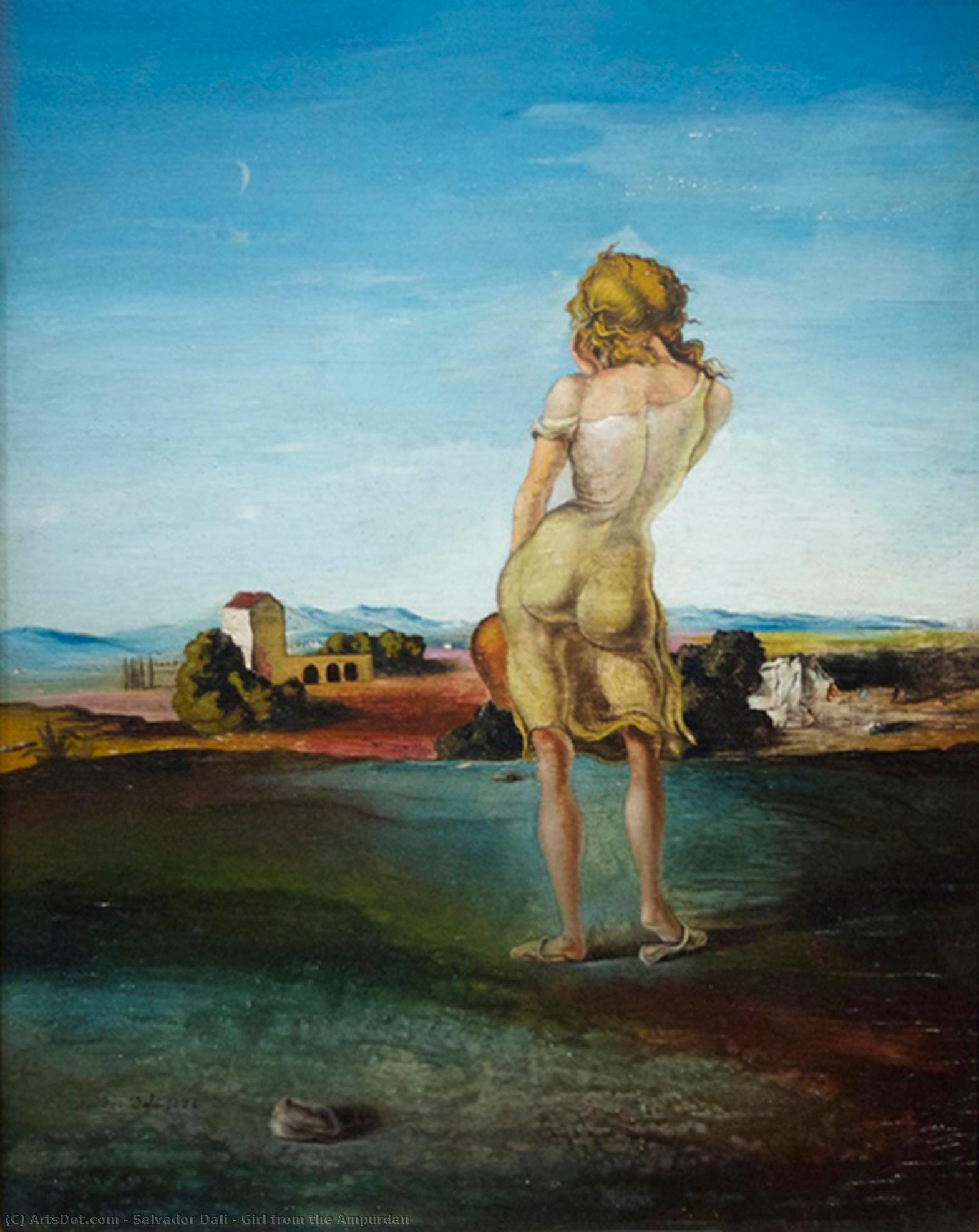 WikiOO.org - Encyclopedia of Fine Arts - Maleri, Artwork Salvador Dali - Girl with Curls