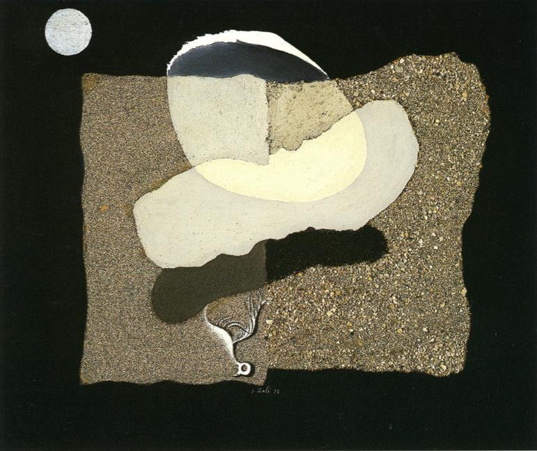 Wikioo.org – L'Encyclopédie des Beaux Arts - Peinture, Oeuvre de Salvador Dali - Grand Pouce . Plage . lune et decaying Oiseau