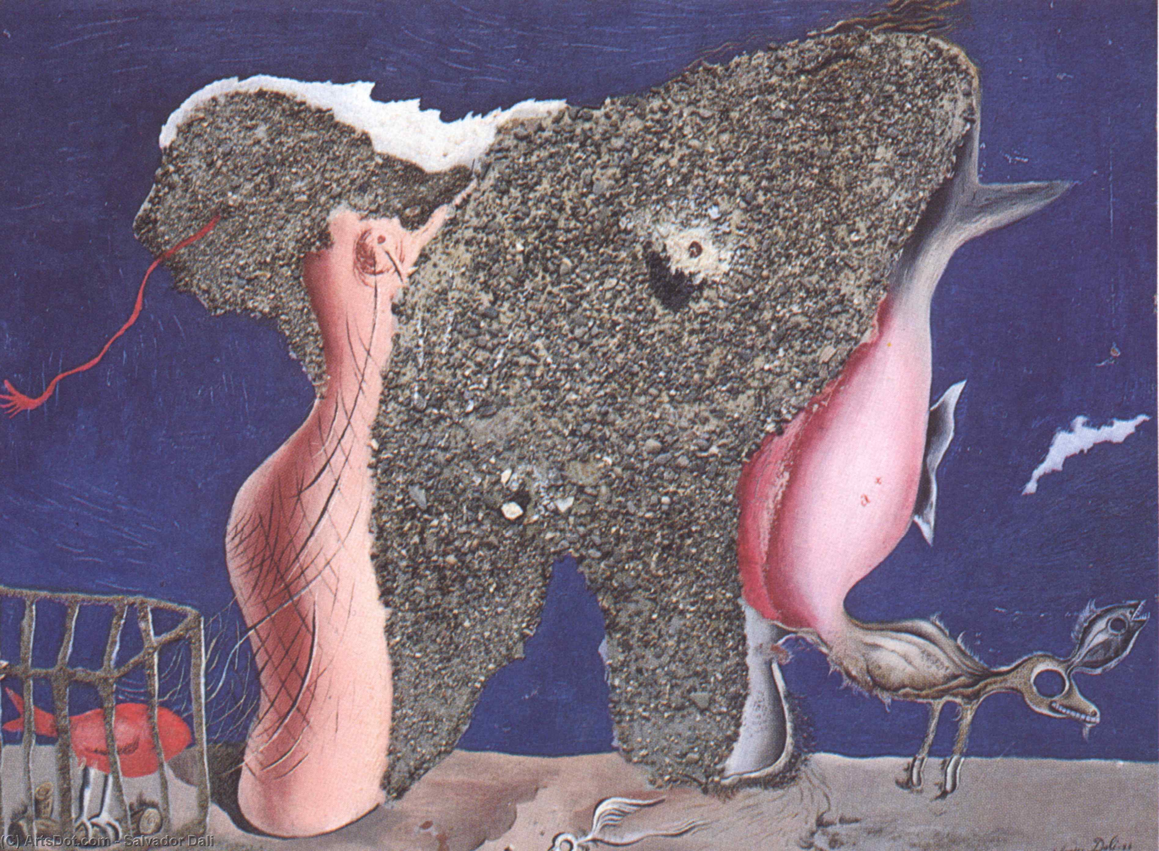 WikiOO.org - Encyclopedia of Fine Arts - Maľba, Artwork Salvador Dali - Symbiotic Woman-Animal