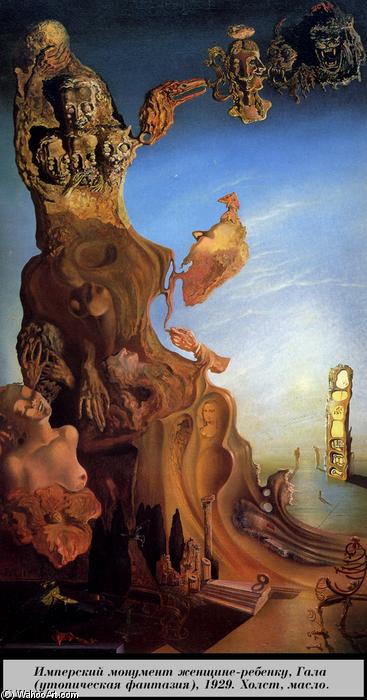 Wikioo.org - The Encyclopedia of Fine Arts - Painting, Artwork by Salvador Dali - Imperial Monument of Woma-Child. Gala (Utopian Fantasy)