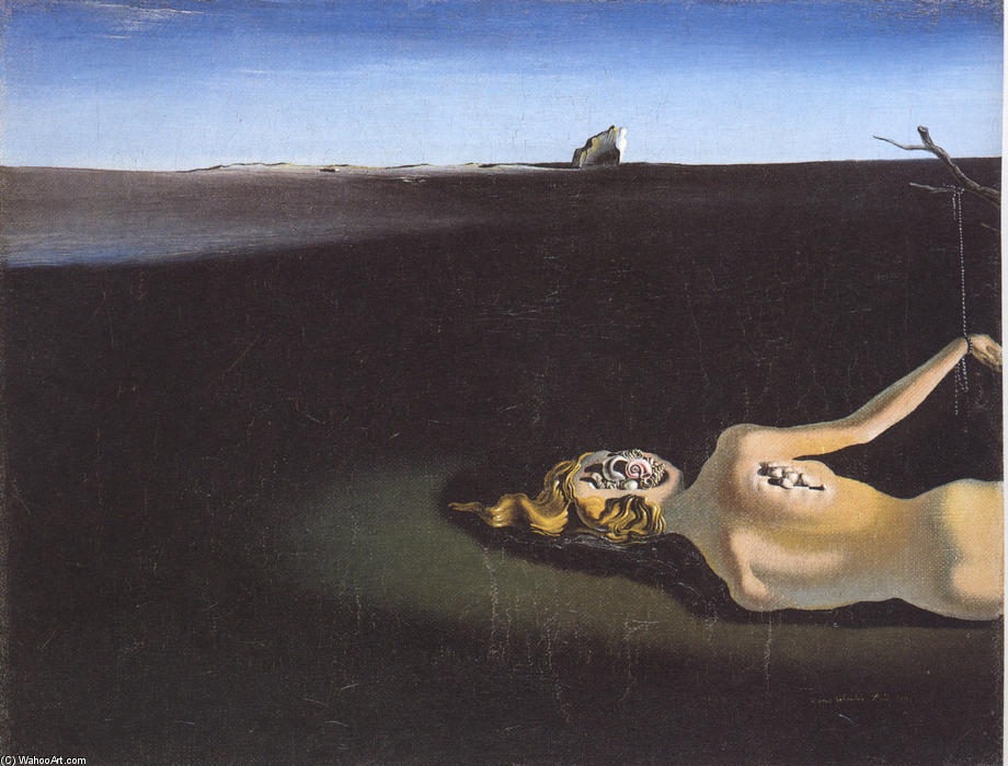 Wikioo.org – L'Enciclopedia delle Belle Arti - Pittura, Opere di Salvador Dali - donna dormire in un paesaggio