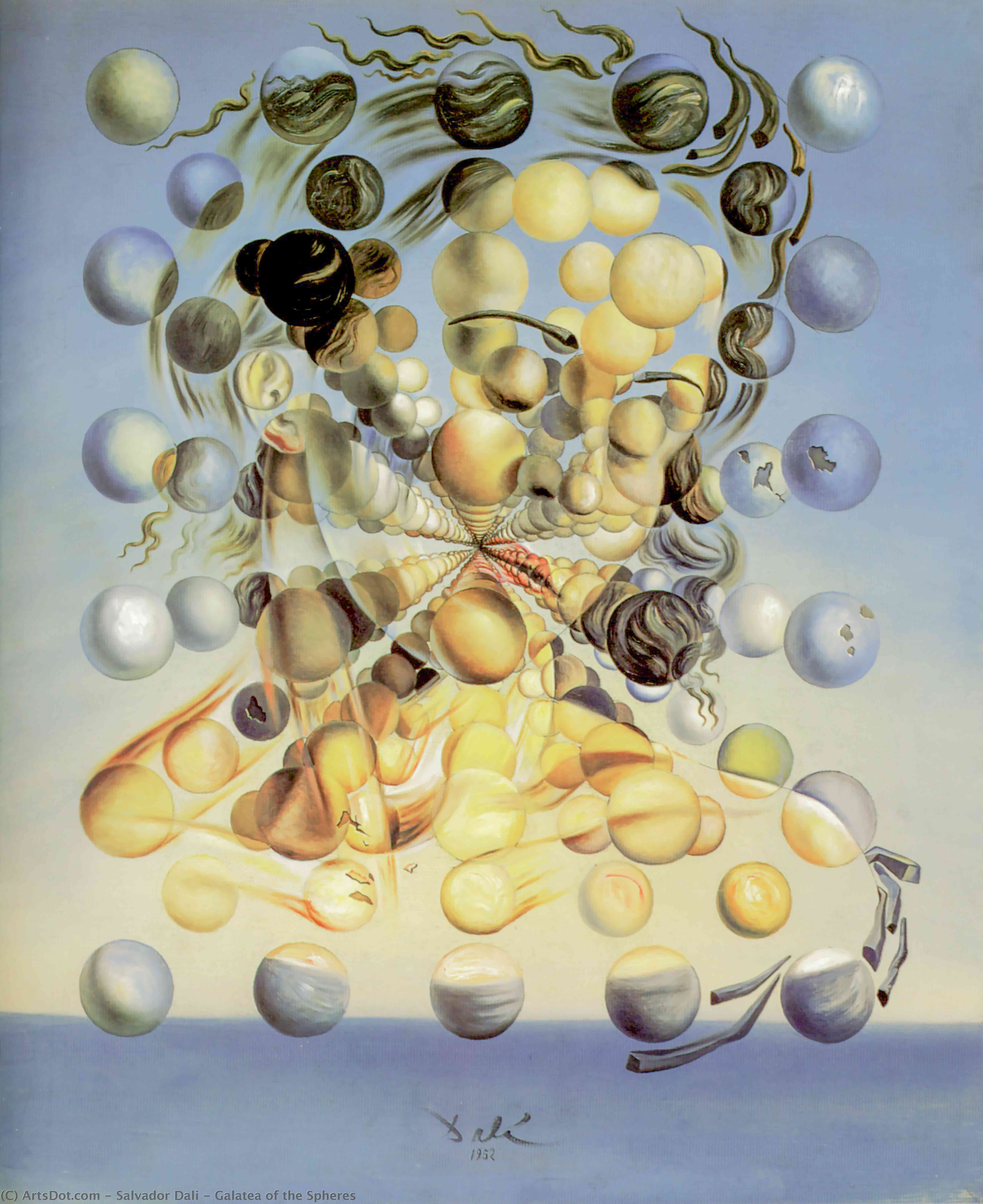 WikiOO.org - Encyclopedia of Fine Arts - Maleri, Artwork Salvador Dali - Galatea of the Spheres