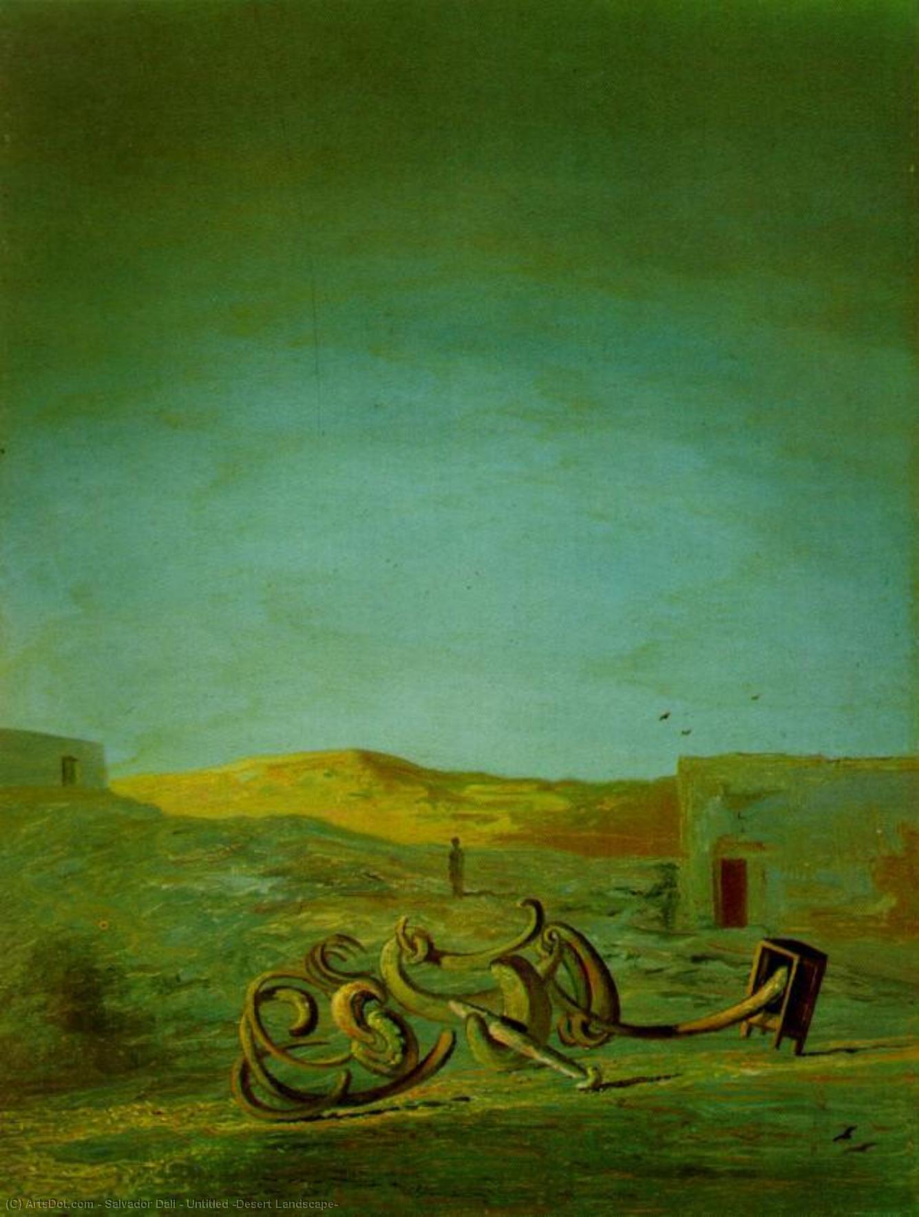 Wikioo.org – La Enciclopedia de las Bellas Artes - Pintura, Obras de arte de Salvador Dali - Sin título desierto  paisaje del