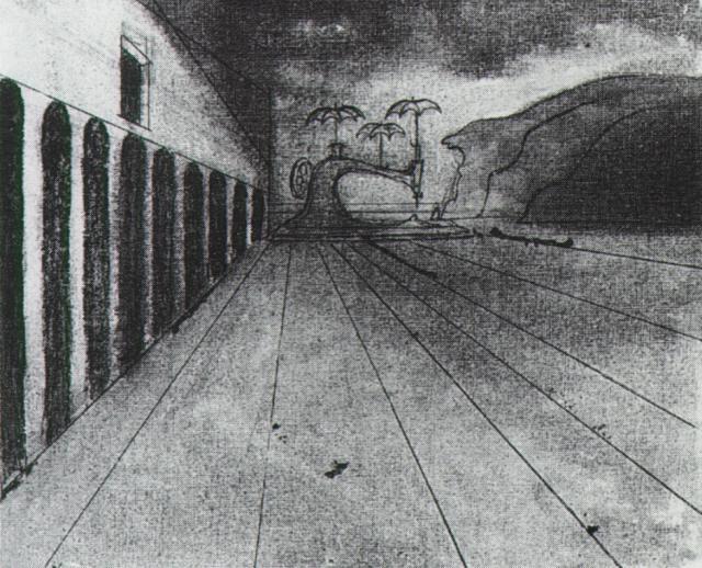 WikiOO.org - Енциклопедия за изящни изкуства - Живопис, Произведения на изкуството Salvador Dali - Landscape After De Chirico (unfinished)