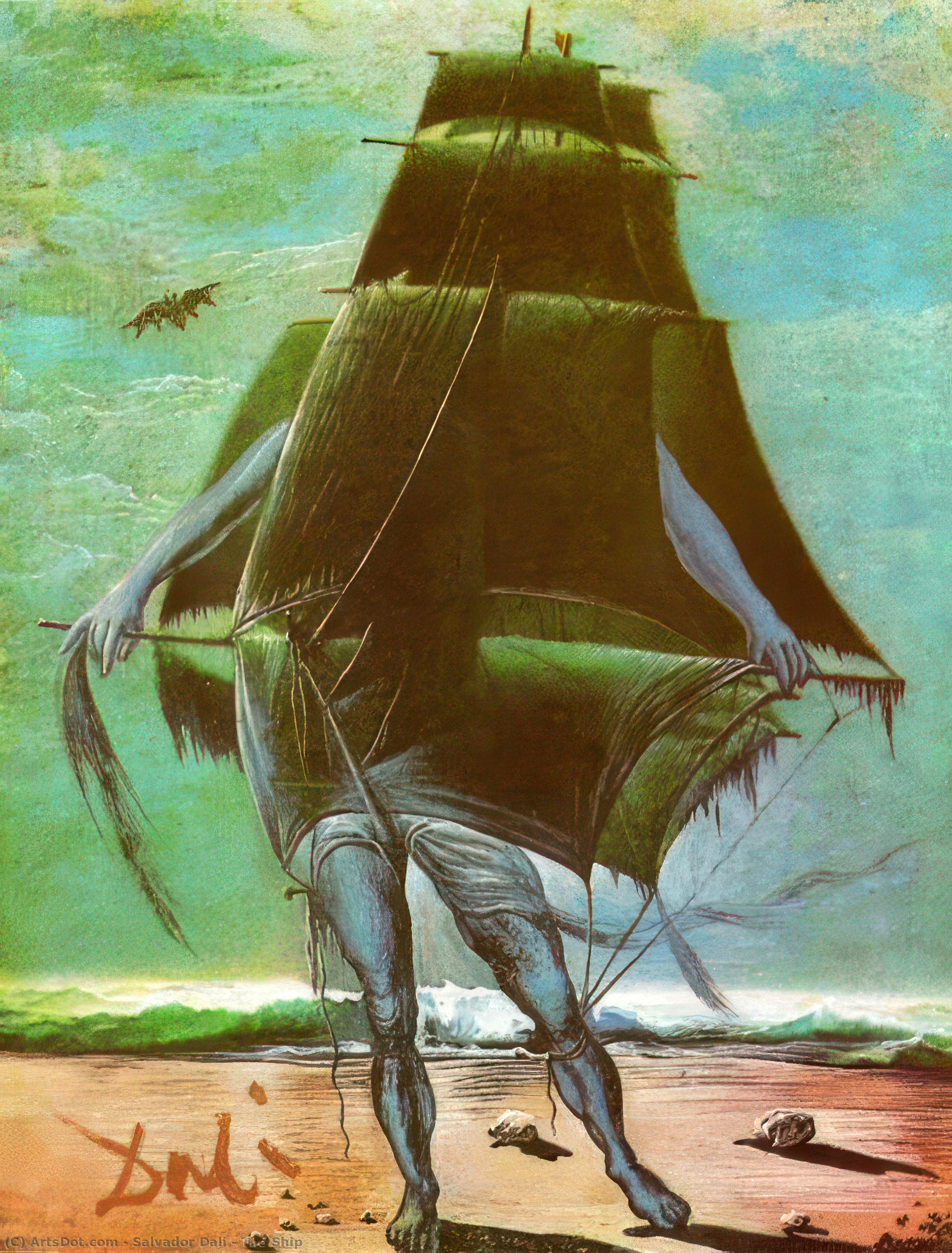 Wikoo.org - موسوعة الفنون الجميلة - اللوحة، العمل الفني Salvador Dali - The Ship