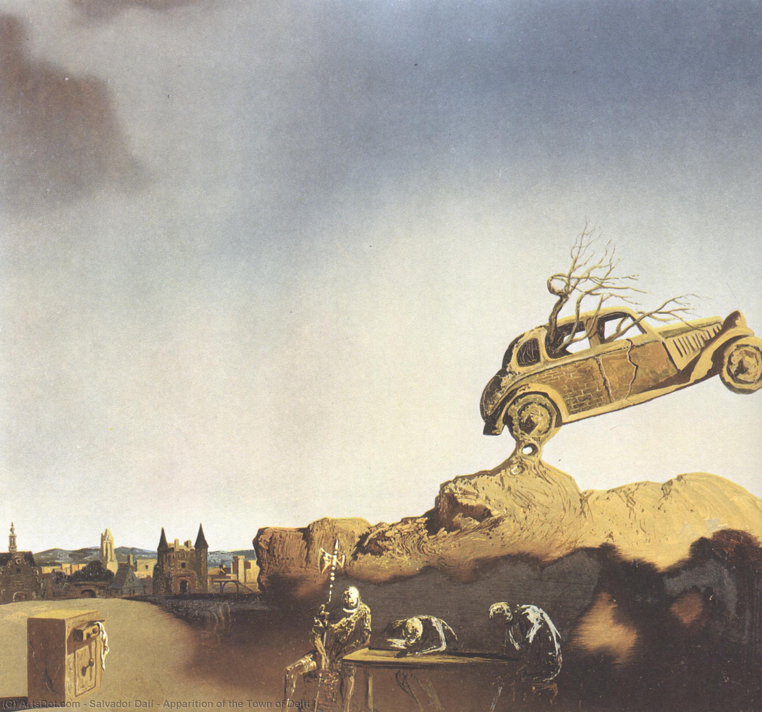 Wikioo.org - The Encyclopedia of Fine Arts - Painting, Artwork by Salvador Dali - Apparition of the Town of Delft