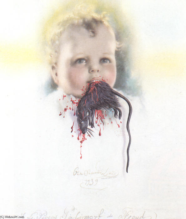 Wikioo.org - The Encyclopedia of Fine Arts - Painting, Artwork by Salvador Dali - Bulgarian Child Eating a Rat