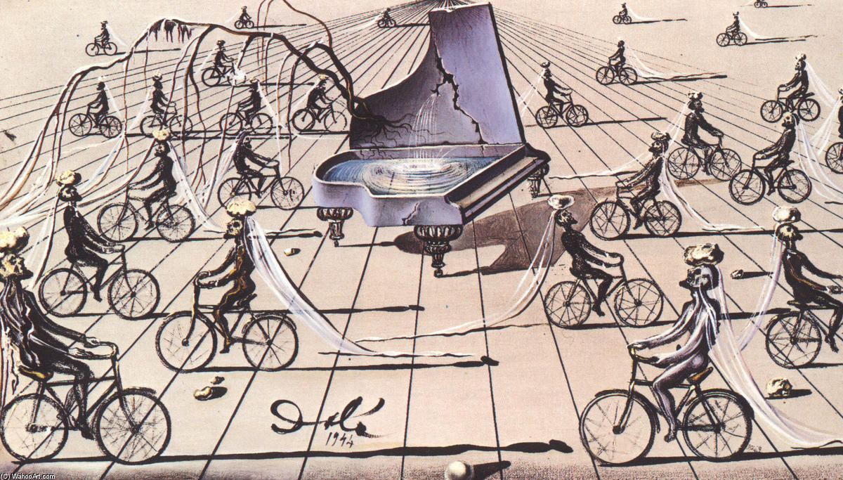 Wikioo.org - The Encyclopedia of Fine Arts - Painting, Artwork by Salvador Dali - Study for Sentimental Colloquy