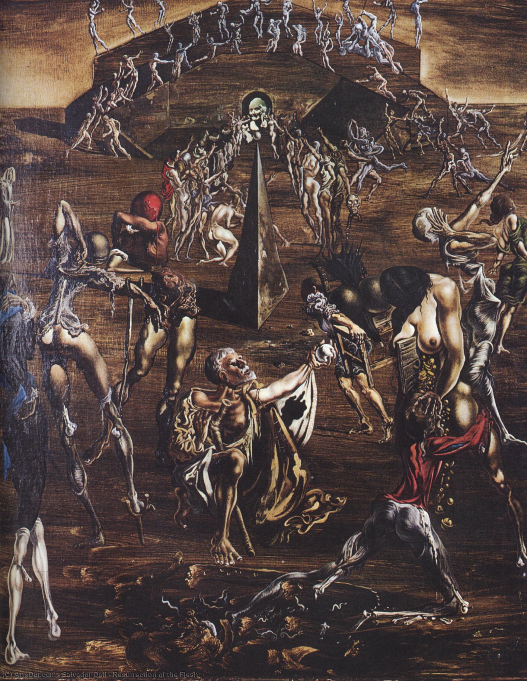 WikiOO.org - Encyclopedia of Fine Arts - Maleri, Artwork Salvador Dali - Resurrection of the Flesh