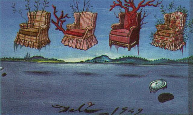 Wikioo.org - Bách khoa toàn thư về mỹ thuật - Vẽ tranh, Tác phẩm nghệ thuật Salvador Dali - Four Armchairs in the Sky