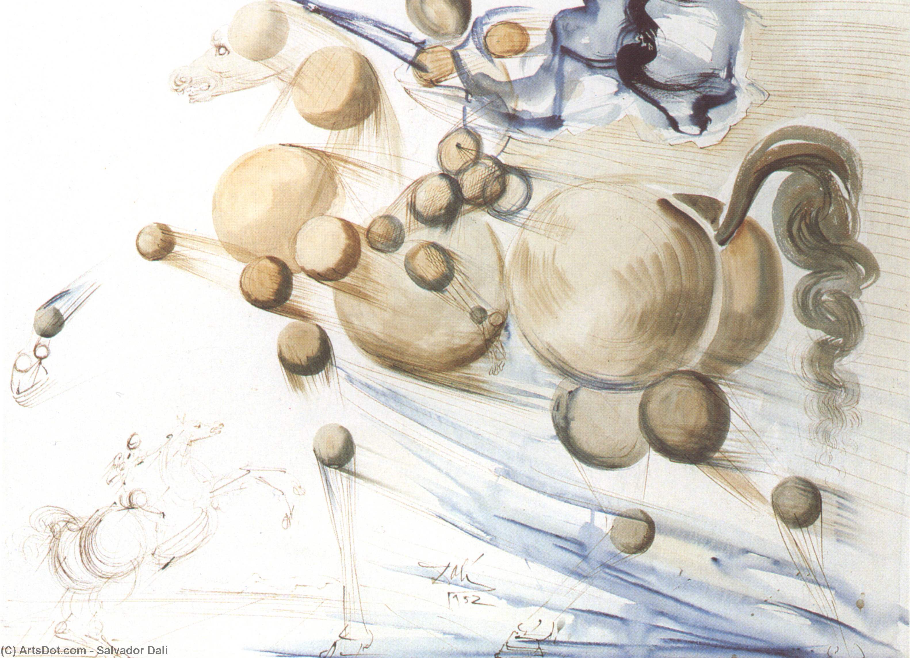 WikiOO.org - 百科事典 - 絵画、アートワーク Salvador Dali - トランスペアレント 馬