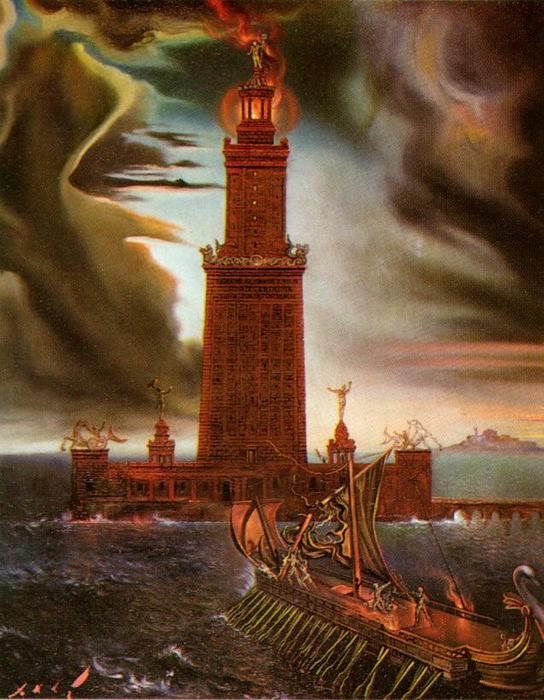 Wikioo.org - The Encyclopedia of Fine Arts - Painting, Artwork by Salvador Dali - The Lighthouse at Alexandria