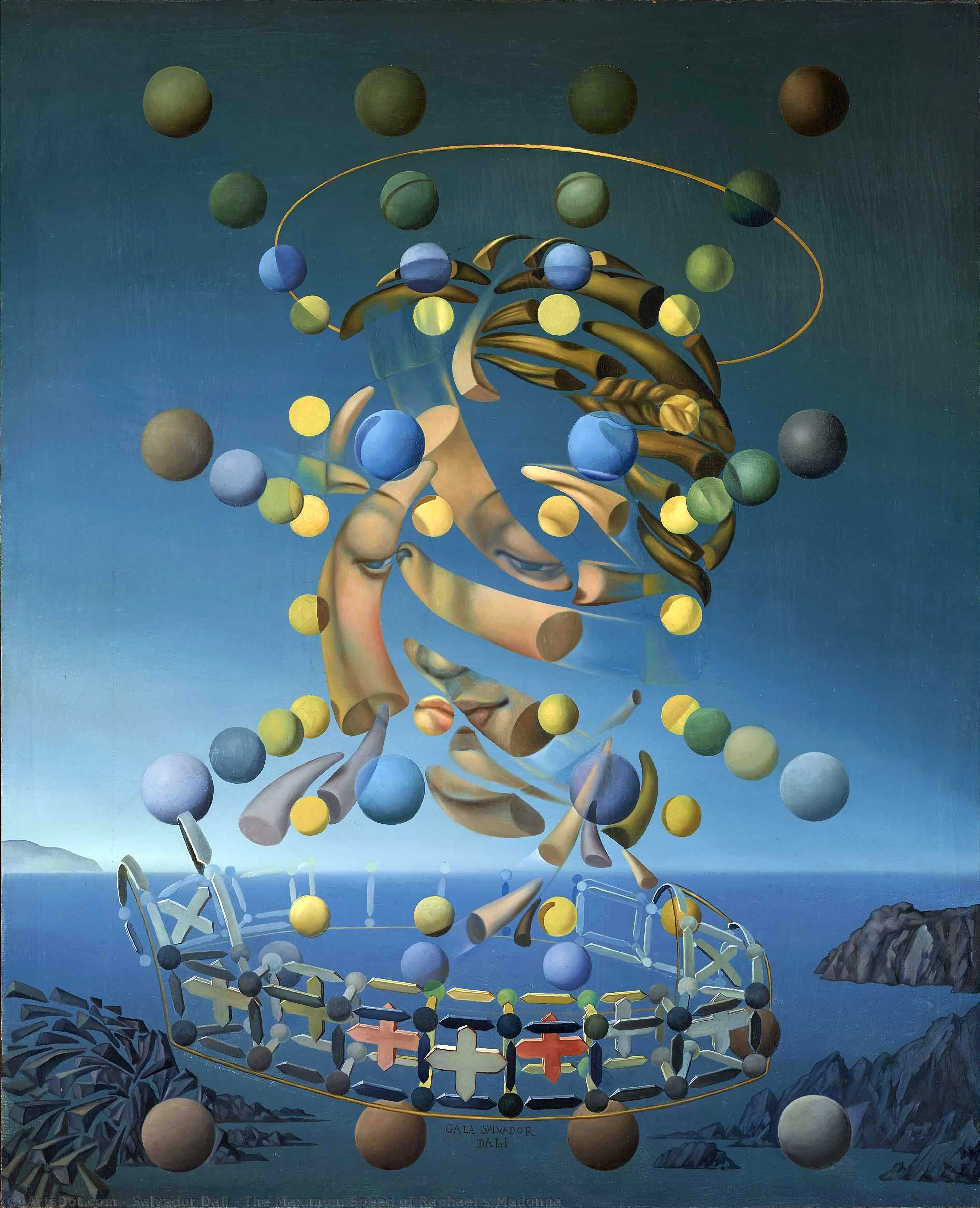 Wikioo.org - The Encyclopedia of Fine Arts - Painting, Artwork by Salvador Dali - The Maximum Speed of Raphael's Madonna