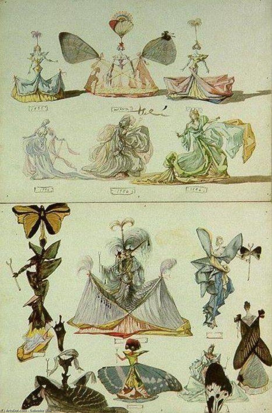 WikiOO.org - Encyclopedia of Fine Arts - Maľba, Artwork Salvador Dali - Fancy Costumes