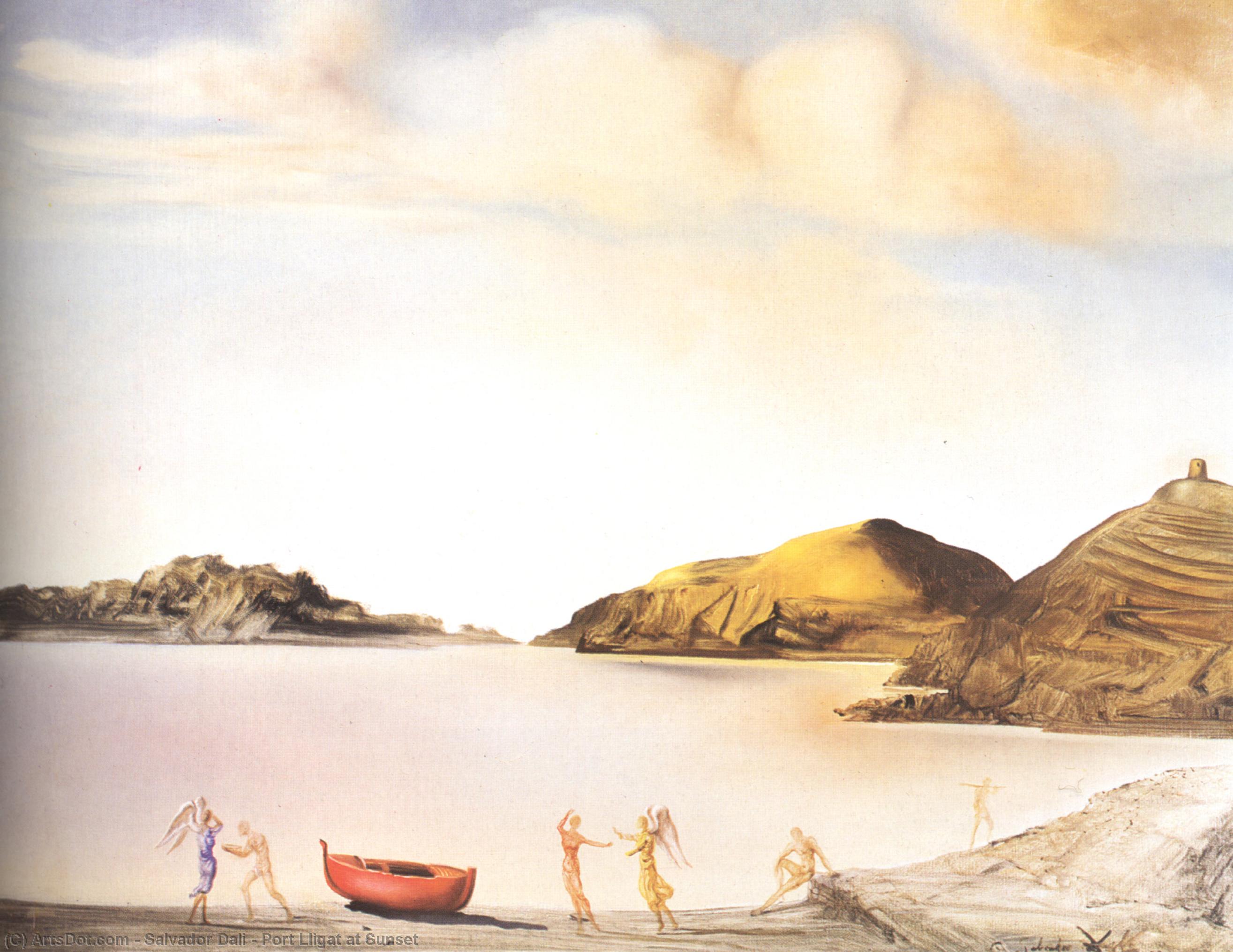 WikiOO.org - Encyclopedia of Fine Arts - Maalaus, taideteos Salvador Dali - Port Lligat at Sunset