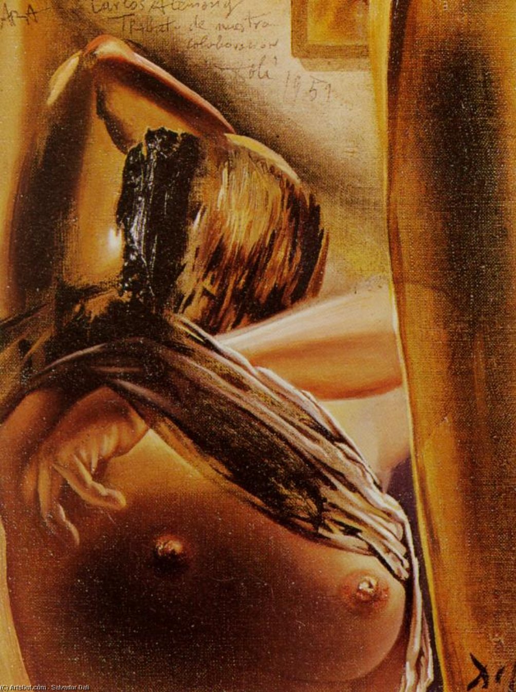 Wikoo.org - موسوعة الفنون الجميلة - اللوحة، العمل الفني Salvador Dali - Woman Undressing