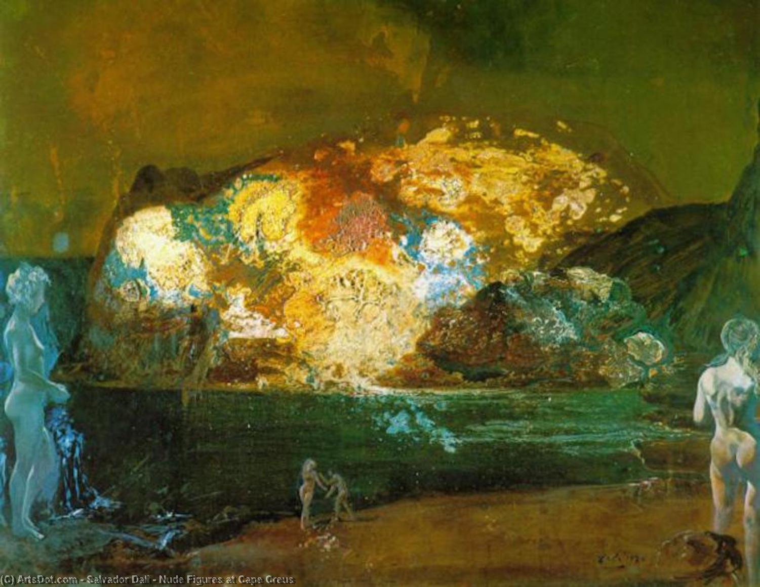 WikiOO.org - Enciklopedija dailės - Tapyba, meno kuriniai Salvador Dali - Nude Figures at Cape Creus