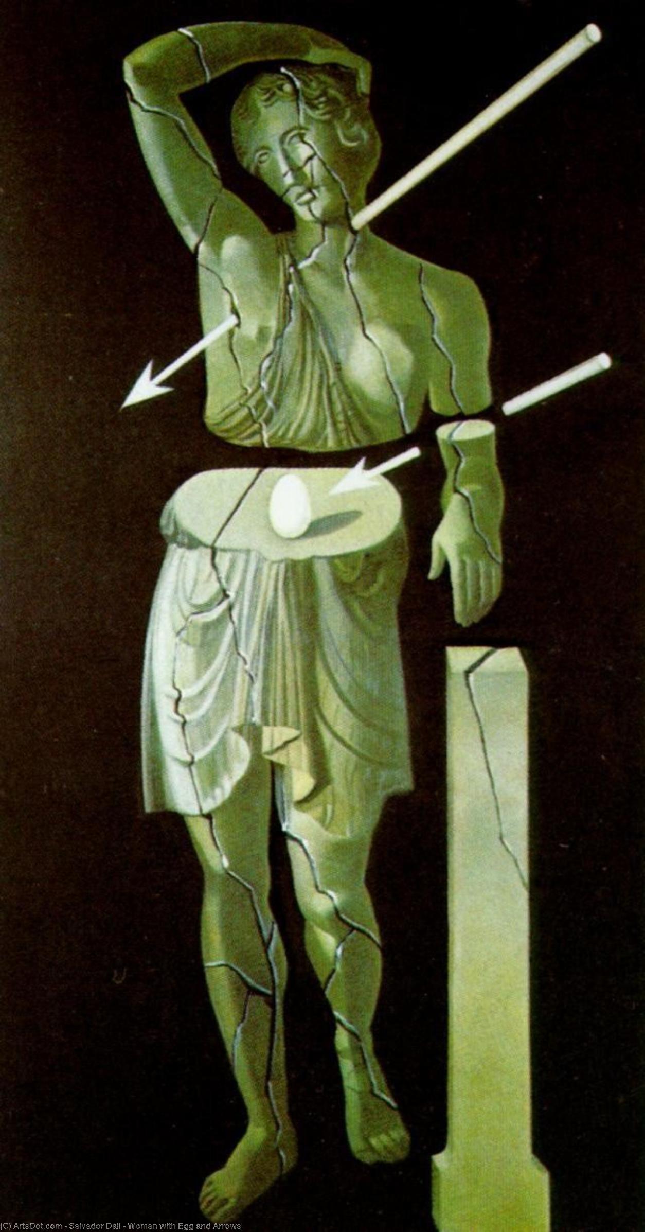 WikiOO.org - Енциклопедия за изящни изкуства - Живопис, Произведения на изкуството Salvador Dali - Woman with Egg and Arrows