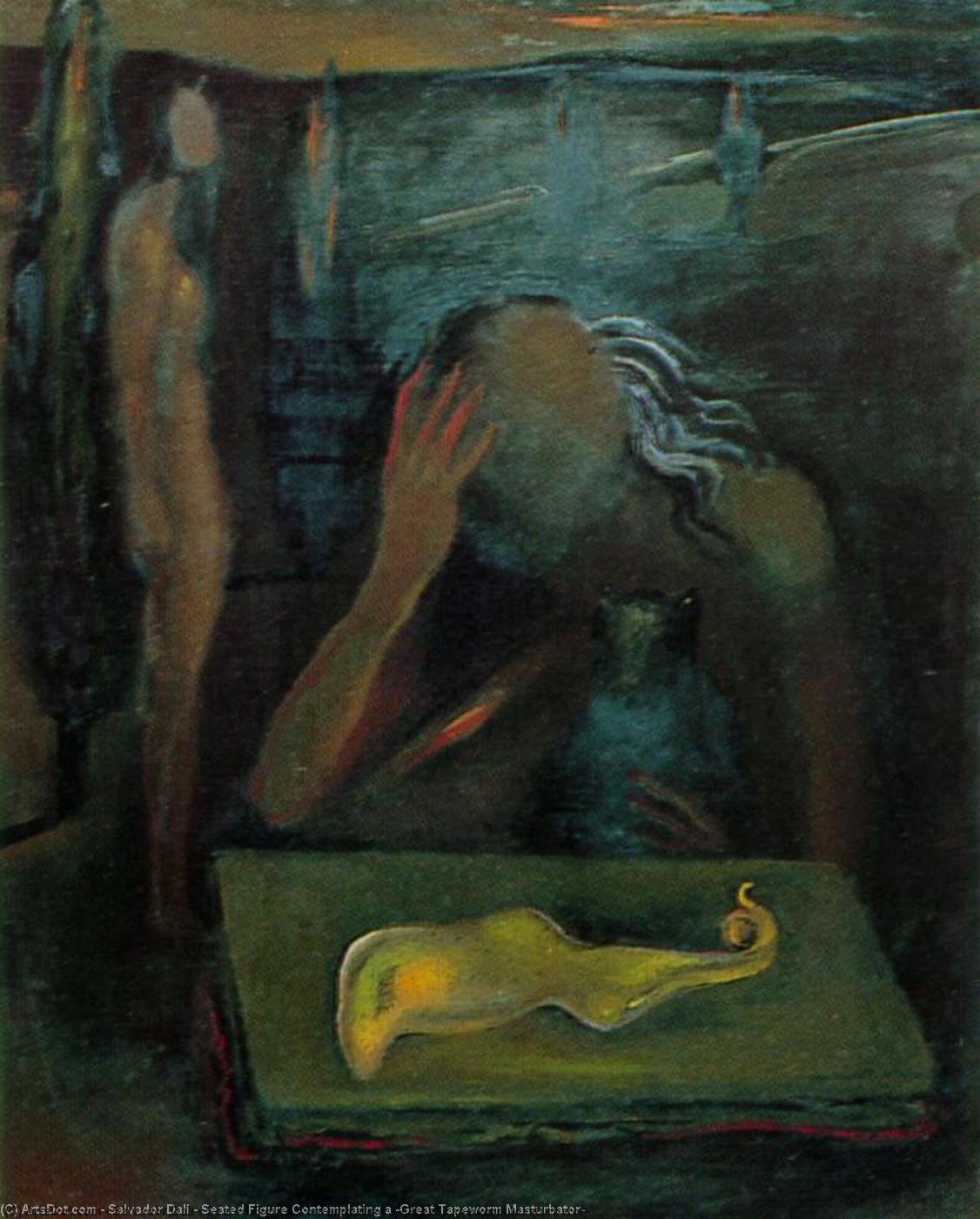 WikiOO.org - Енциклопедія образотворчого мистецтва - Живопис, Картини
 Salvador Dali - Seated Figure Contemplating a 'Great Tapeworm Masturbator'