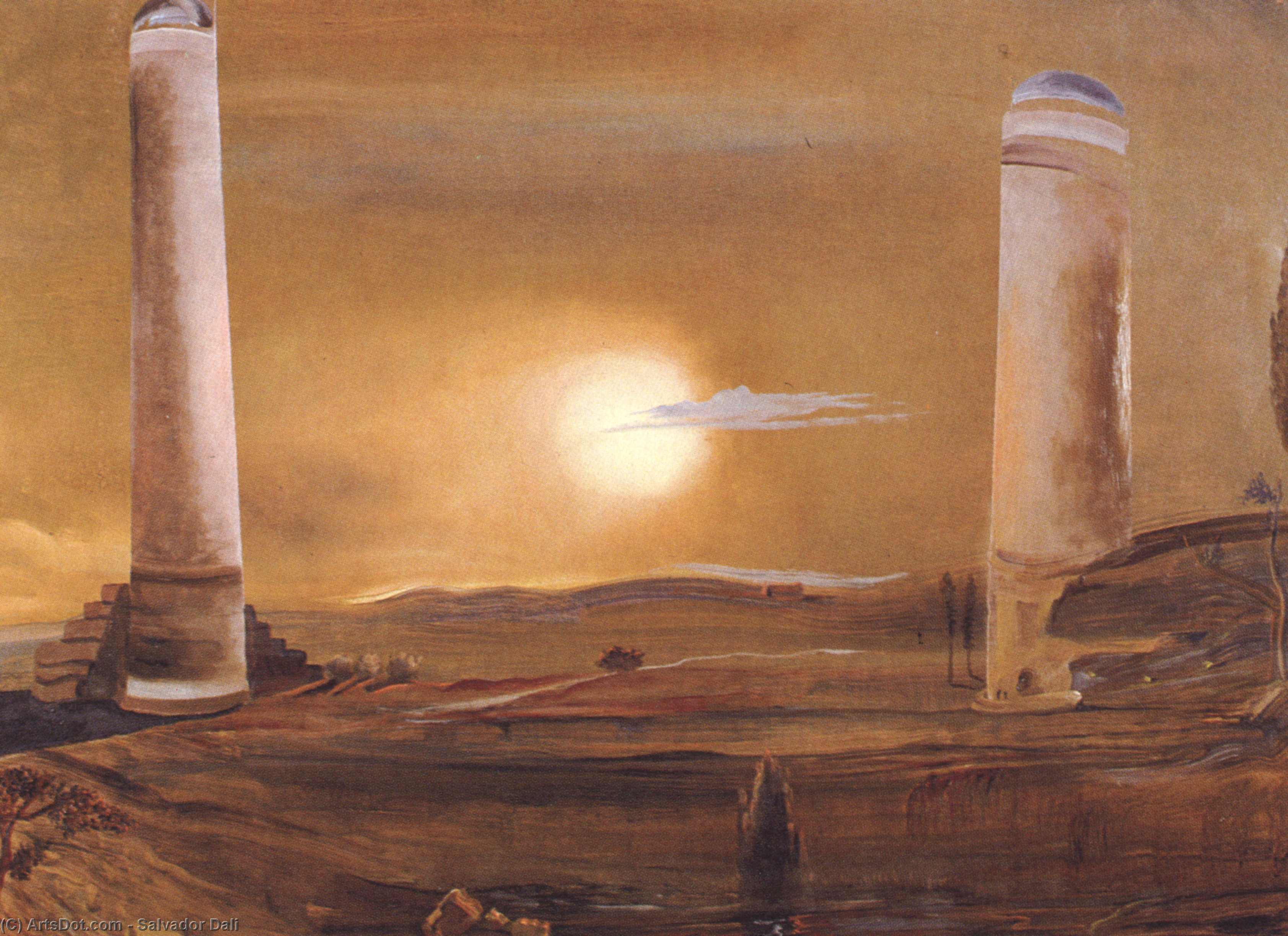 Wikioo.org - The Encyclopedia of Fine Arts - Painting, Artwork by Salvador Dali - The Towers