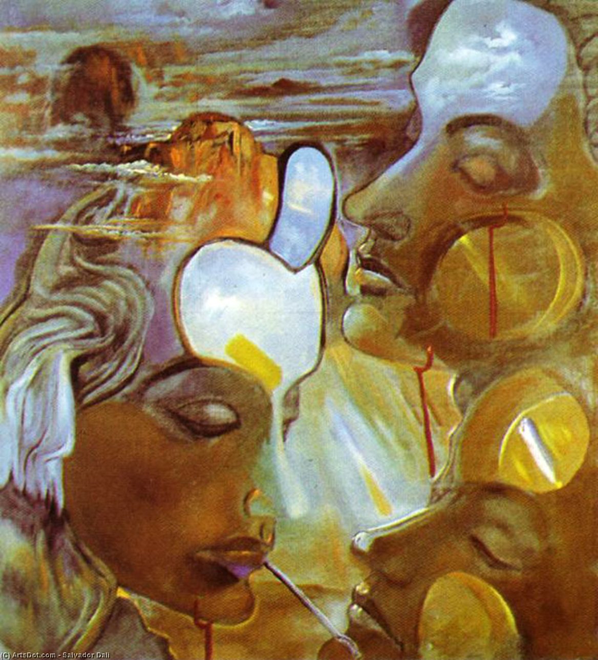 Wikoo.org - موسوعة الفنون الجميلة - اللوحة، العمل الفني Salvador Dali - Mirror Women - Mirror Head