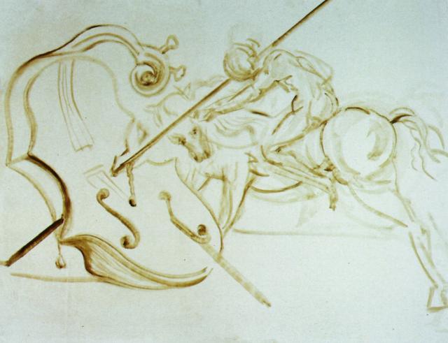 Wikioo.org - สารานุกรมวิจิตรศิลป์ - จิตรกรรม Salvador Dali - St. George Overpowering a Cello