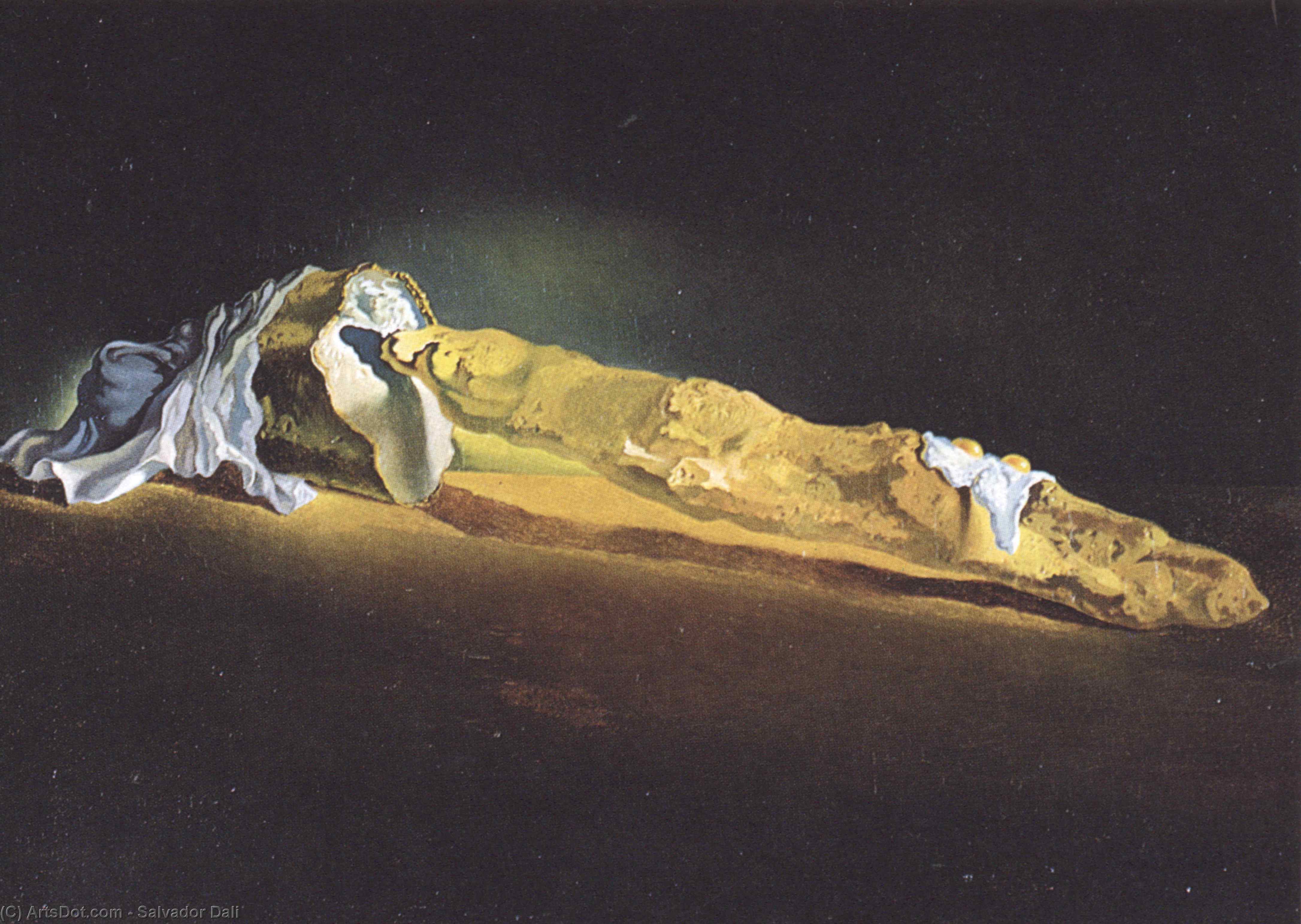 Wikioo.org - The Encyclopedia of Fine Arts - Painting, Artwork by Salvador Dali - Ordinary French Loaf with Two Fried Eggs
