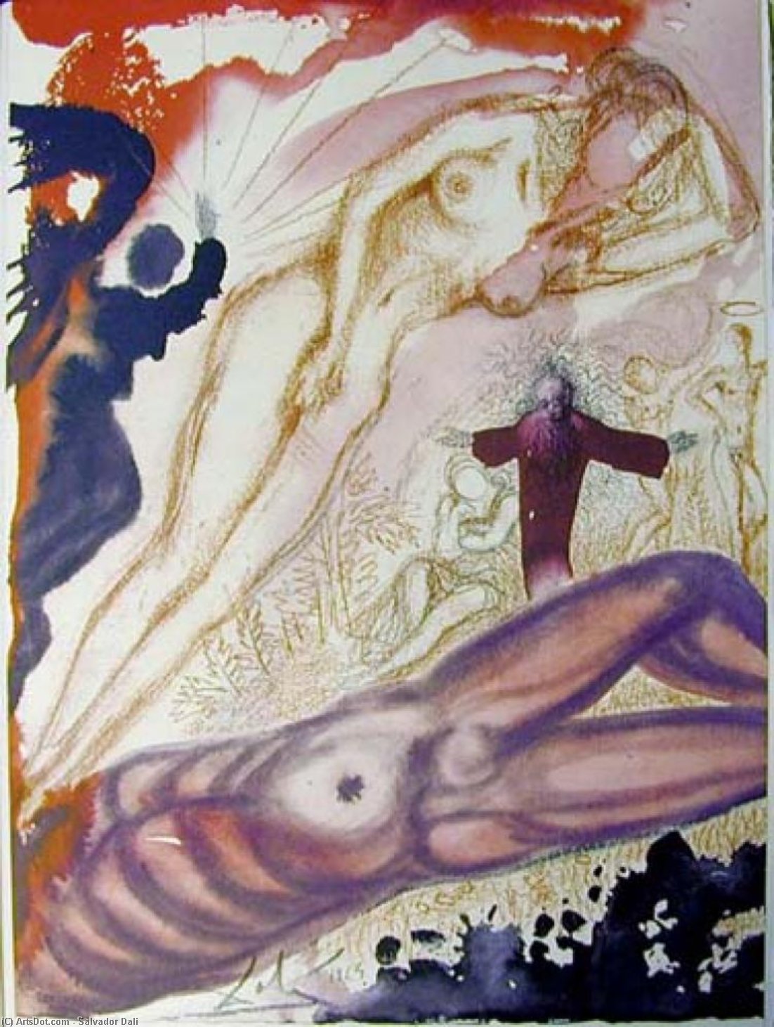Wikioo.org - The Encyclopedia of Fine Arts - Painting, Artwork by Salvador Dali - Mulier e latere viri