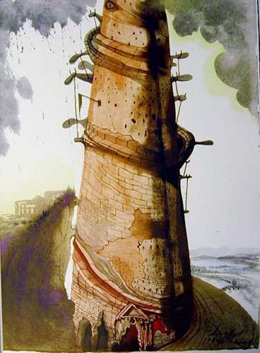 WikiOO.org - Encyclopedia of Fine Arts - Lukisan, Artwork Salvador Dali - Turris Babel