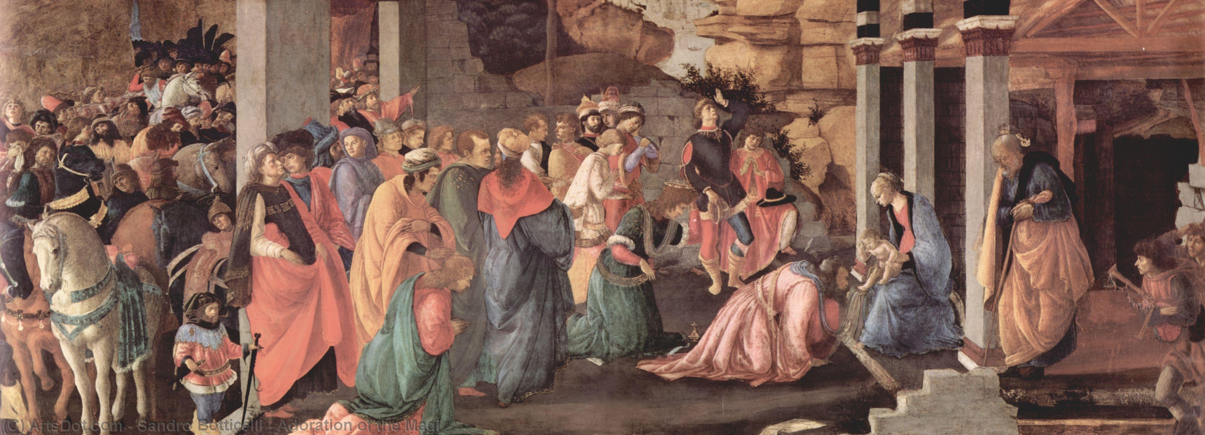 Wikioo.org - Die Enzyklopädie bildender Kunst - Malerei, Kunstwerk von Sandro Botticelli - Anbetung der Könige