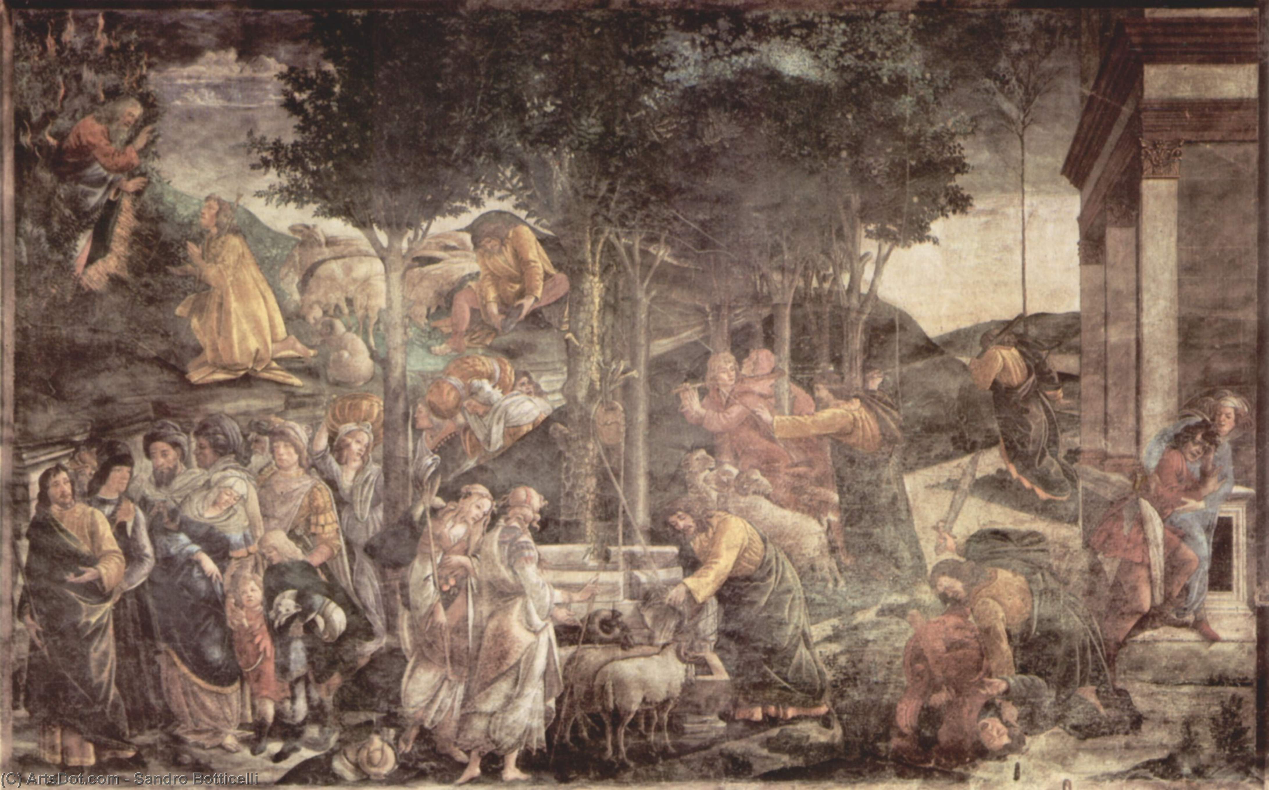 Wikioo.org – L'Enciclopedia delle Belle Arti - Pittura, Opere di Sandro Botticelli - la gioventù Mosé