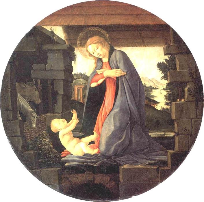 WikiOO.org - 百科事典 - 絵画、アートワーク Sandro Botticelli - 子供を絶賛バージン