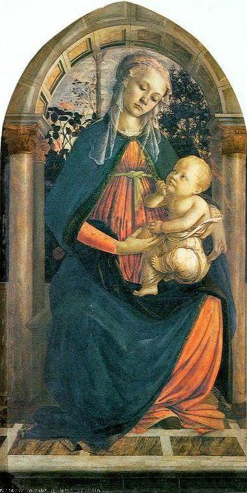 WikiOO.org – 美術百科全書 - 繪畫，作品 Sandro Botticelli -  麦当娜  的 玫瑰