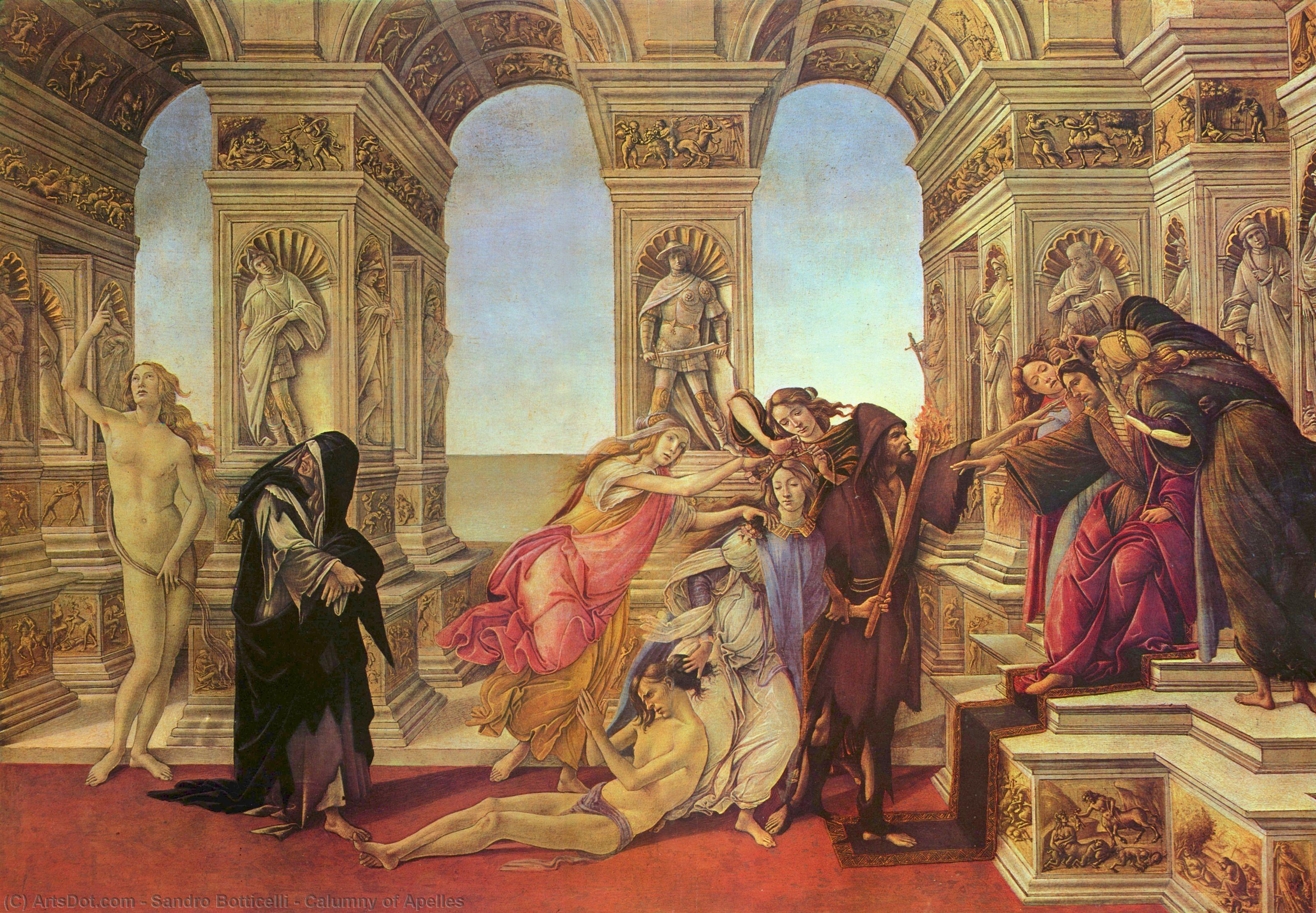 WikiOO.org – 美術百科全書 - 繪畫，作品 Sandro Botticelli - 阿佩莱斯的谗言