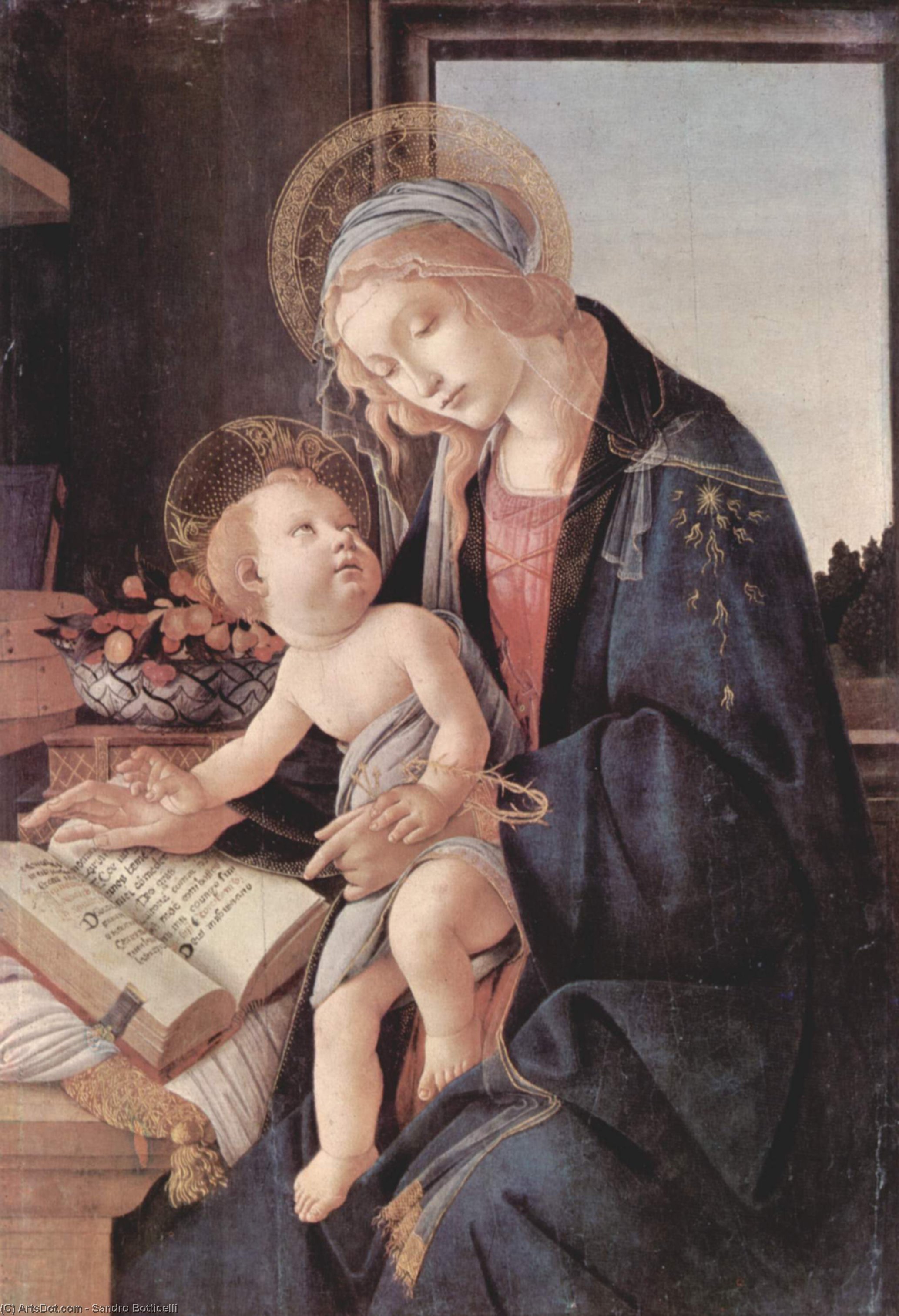 Wikoo.org - موسوعة الفنون الجميلة - اللوحة، العمل الفني Sandro Botticelli - Madonna of the Book