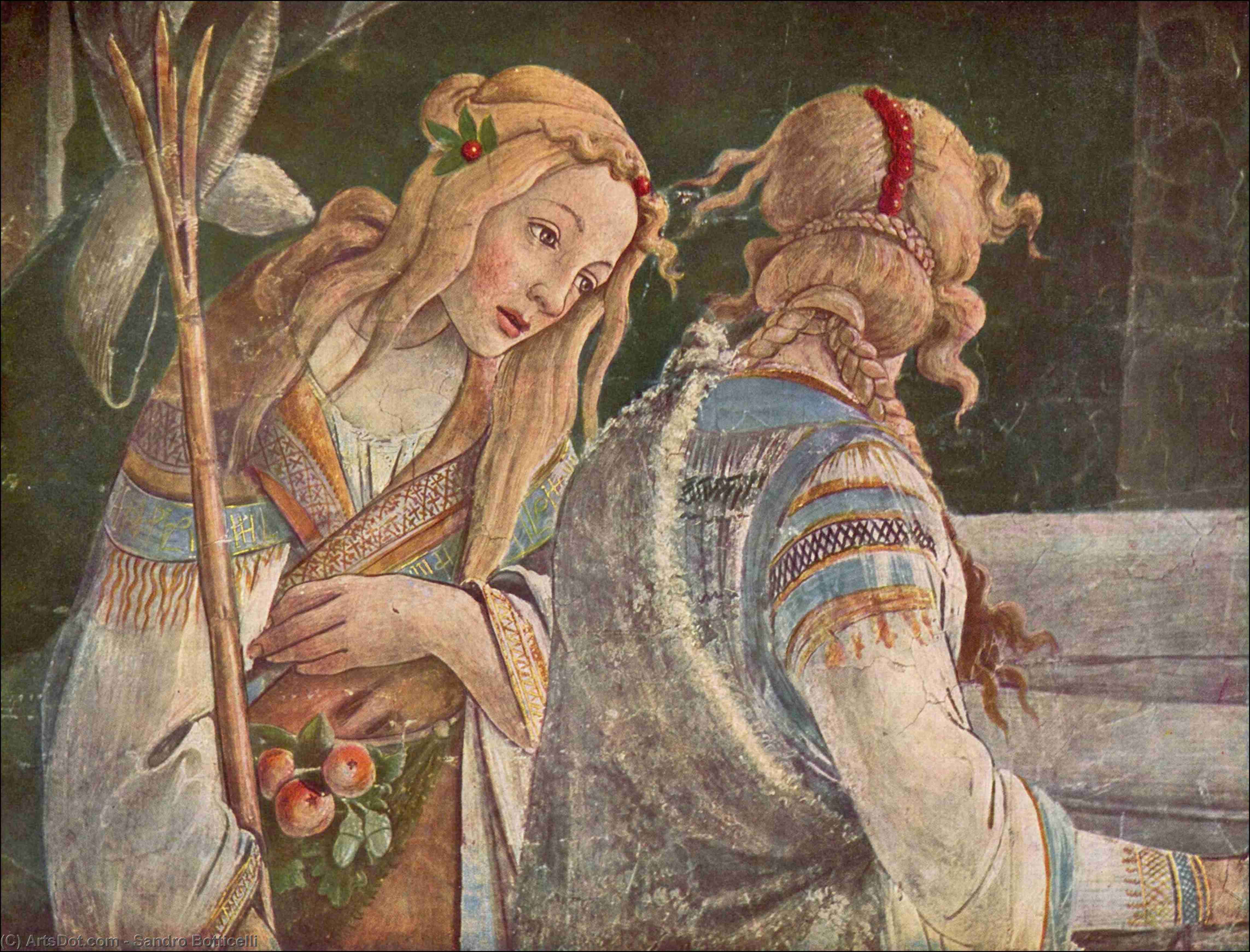 Wikioo.org – L'Enciclopedia delle Belle Arti - Pittura, Opere di Sandro Botticelli - la gioventù Mosé  particolare